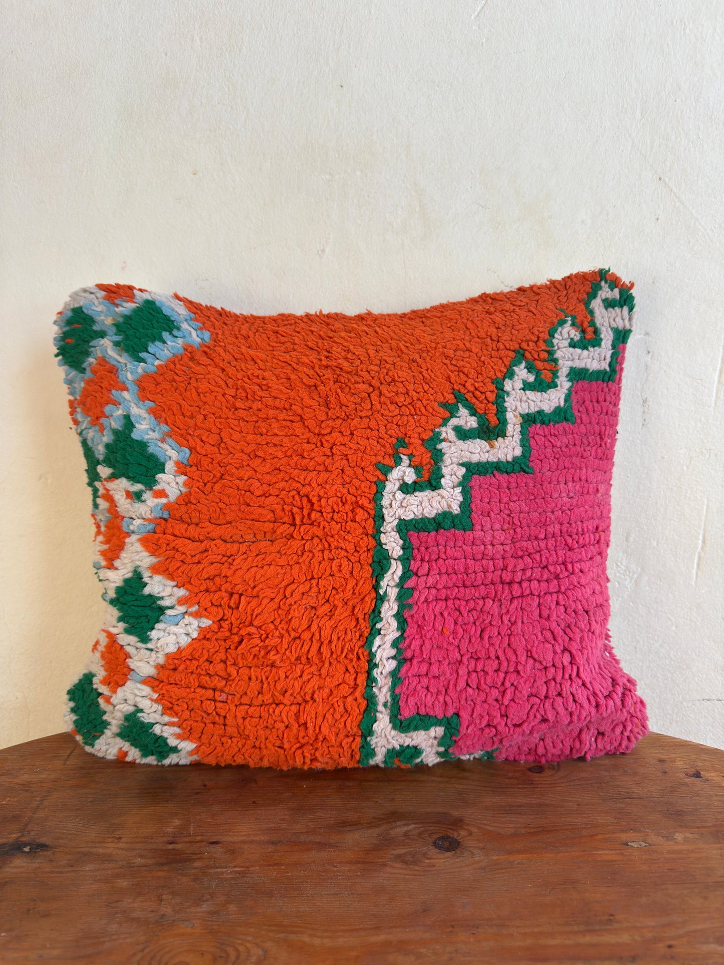 Small Boujaad Cushion Cover - Orange/Pink