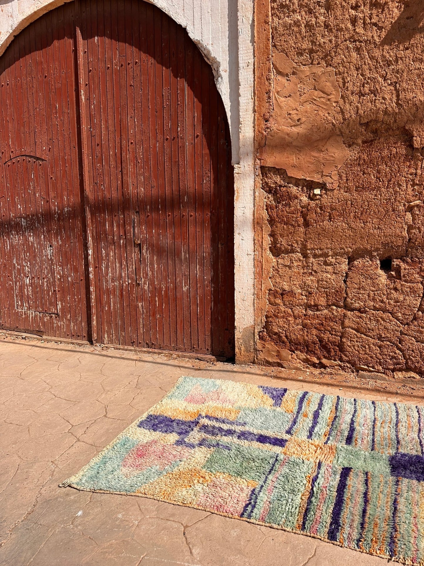 Boujaad Moroccan Rug - Blue/Turqoise Pastel - 260cm x 152cm - Rohi Threads