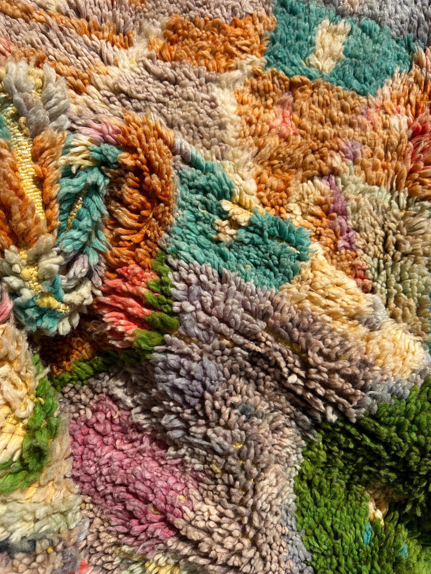 Boujaad Moroccan Rug - Multicoloured Pastel - 231cm x 166cm - Rohi Threads