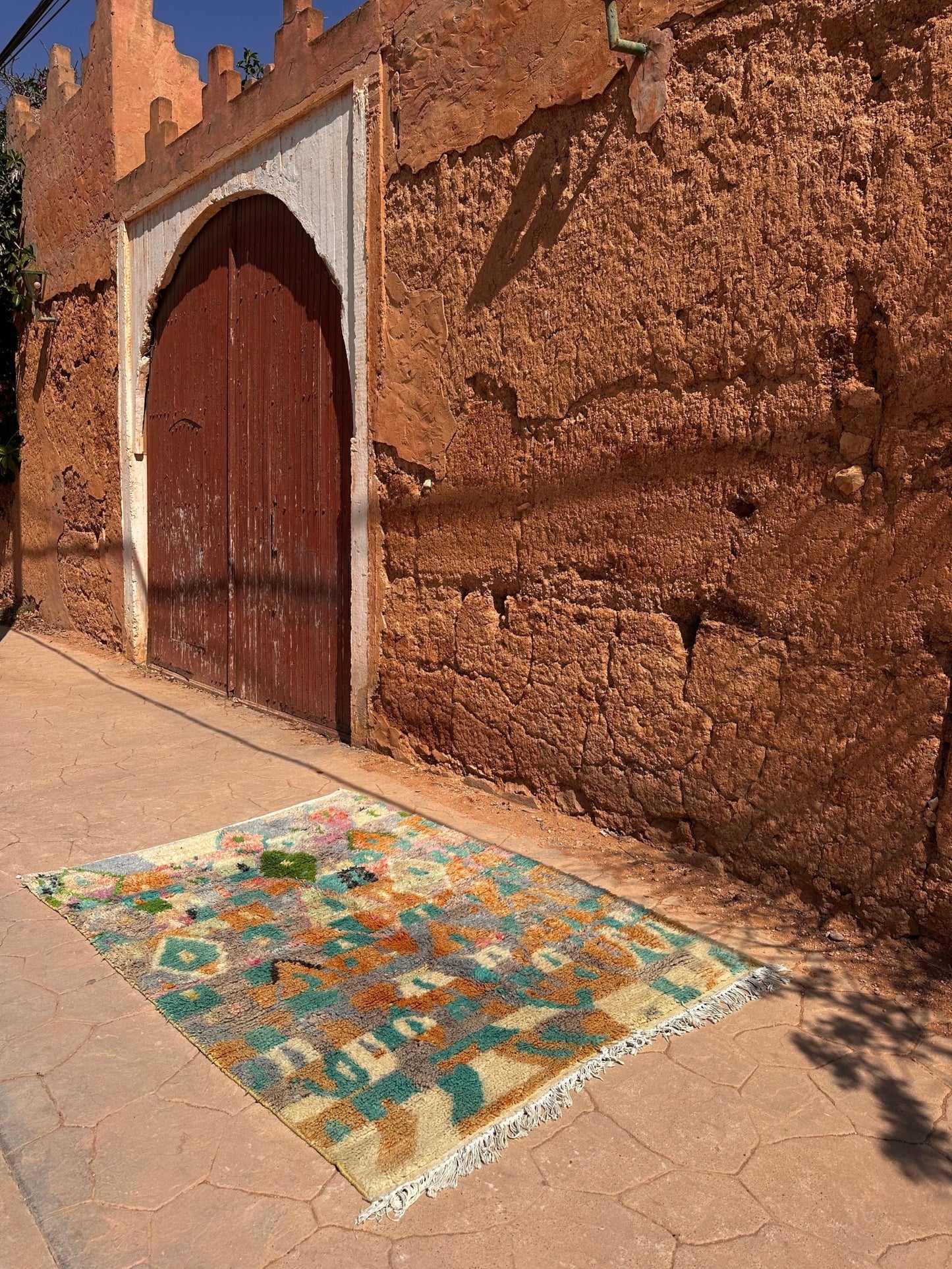 Boujaad Moroccan Rug - Multicoloured Pastel - 231cm x 166cm - Rohi Threads