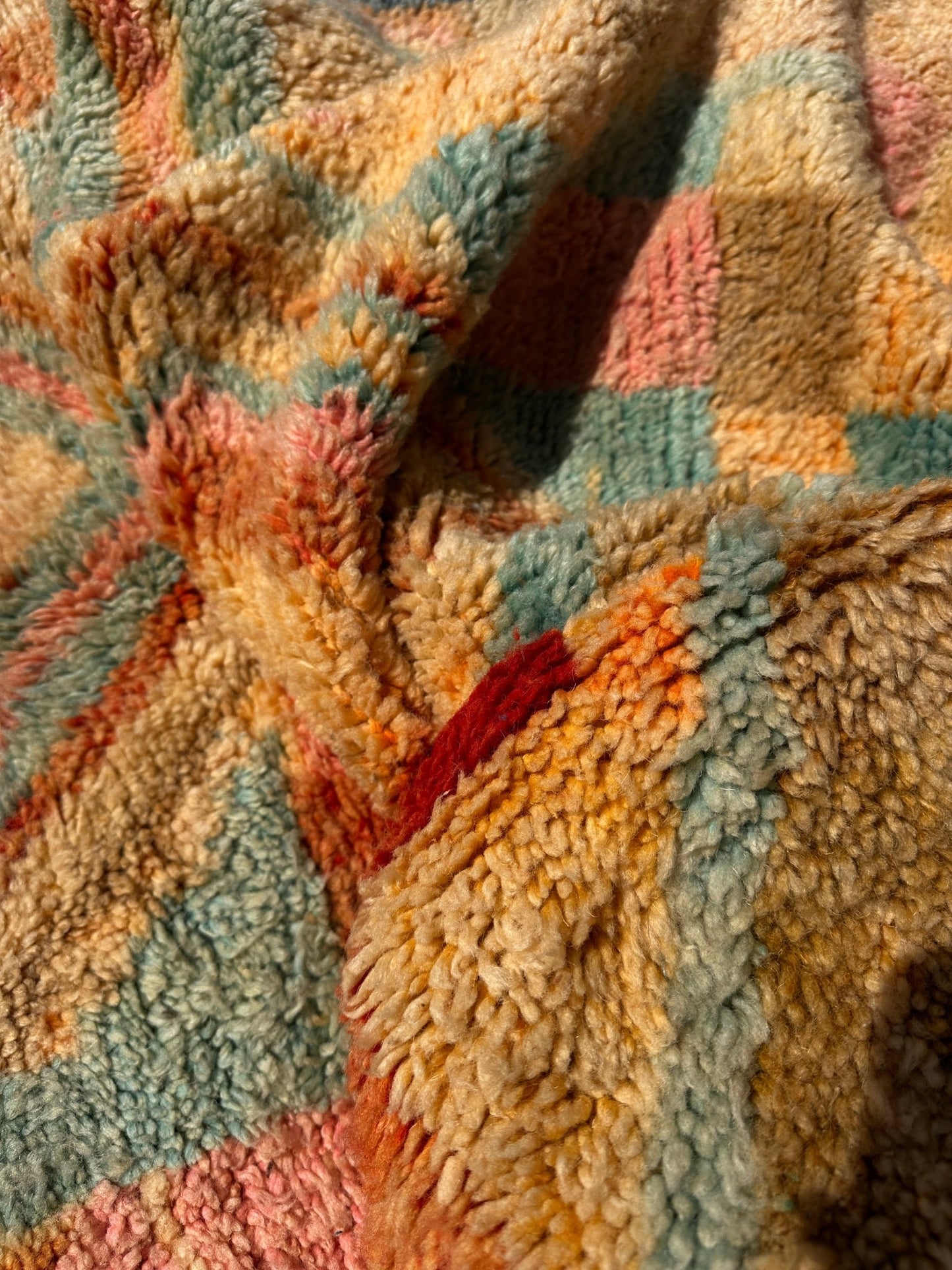 Boujaad Moroccan Rug - Multicoloured Pastel - 262cm x 165cm - Rohi Threads