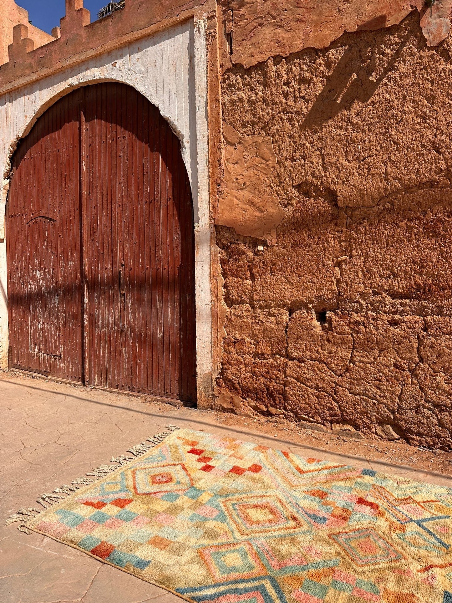 Boujaad Moroccan Rug - Multicoloured Pastel - 262cm x 165cm - Rohi Threads