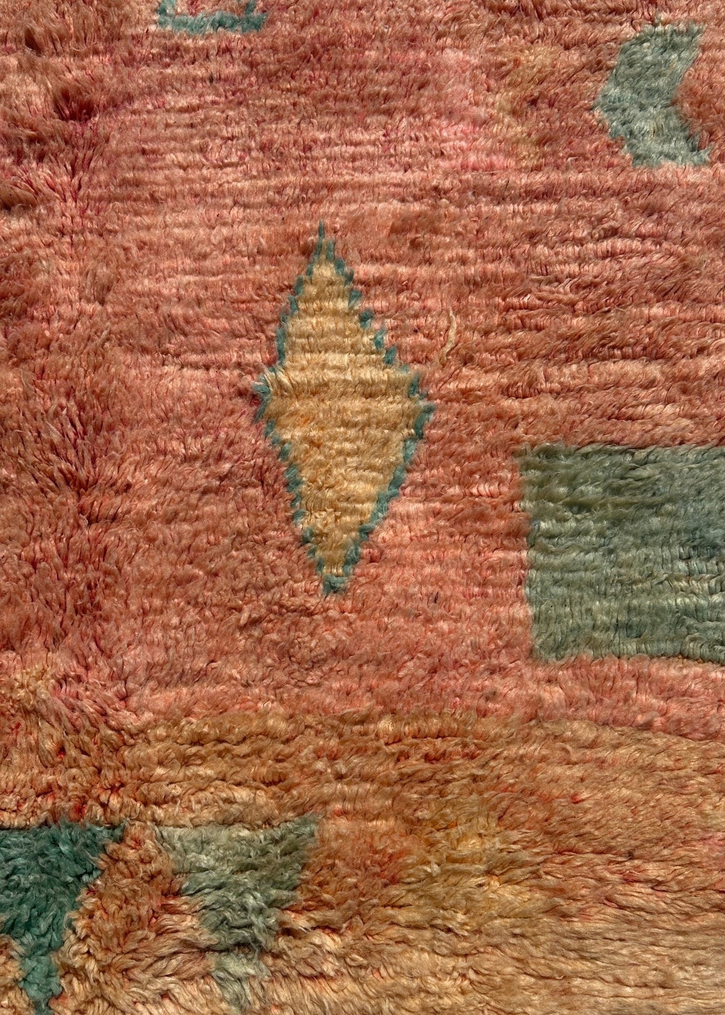 Boujaad Moroccan rug - Pastel Pink/Beige/Turqoise - 260cm x 161cm - Rohi Threads