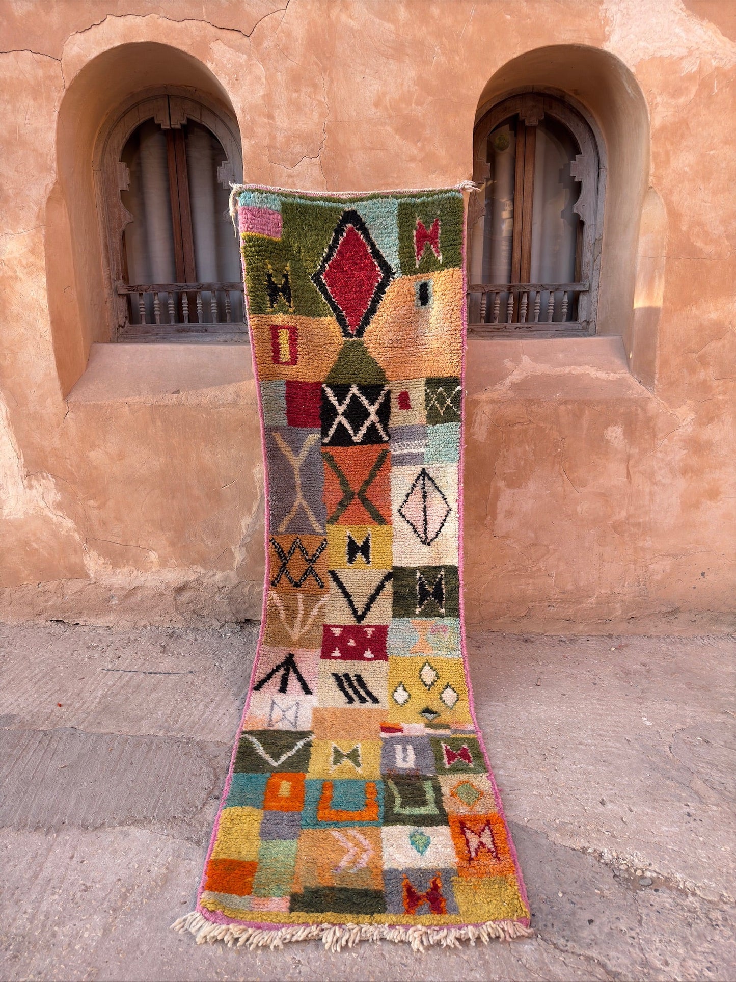 Boujaad Moroccan Runner - Multicoloured - 302cm x 84cm - Rohi Threads