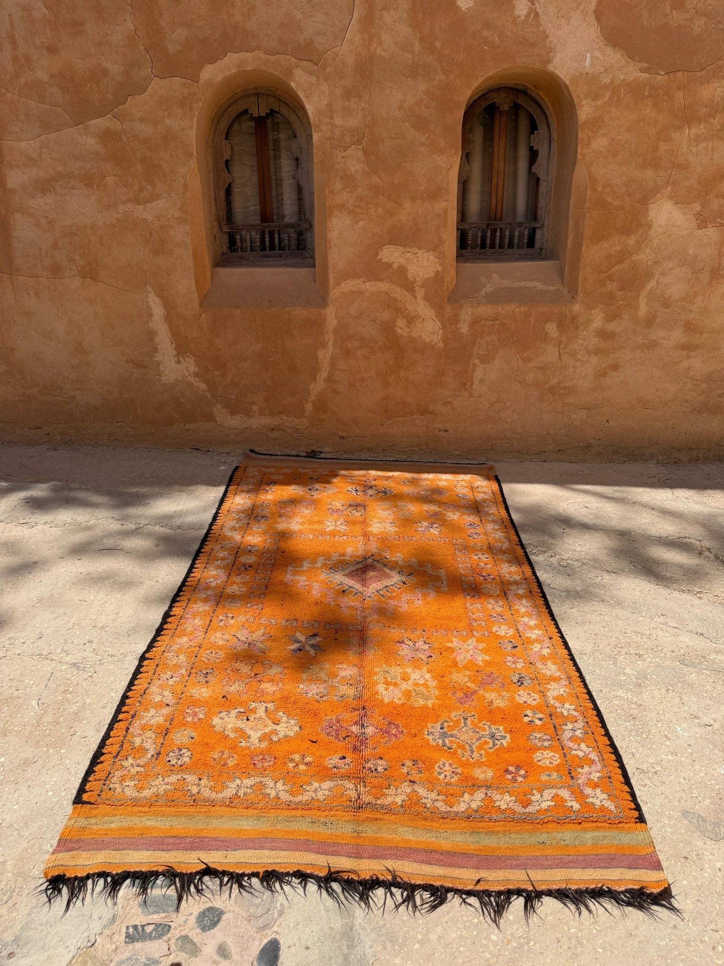 Haouz Vintage Moroccan Rug - Orange - 347cm x 177cm - Rohi Threads