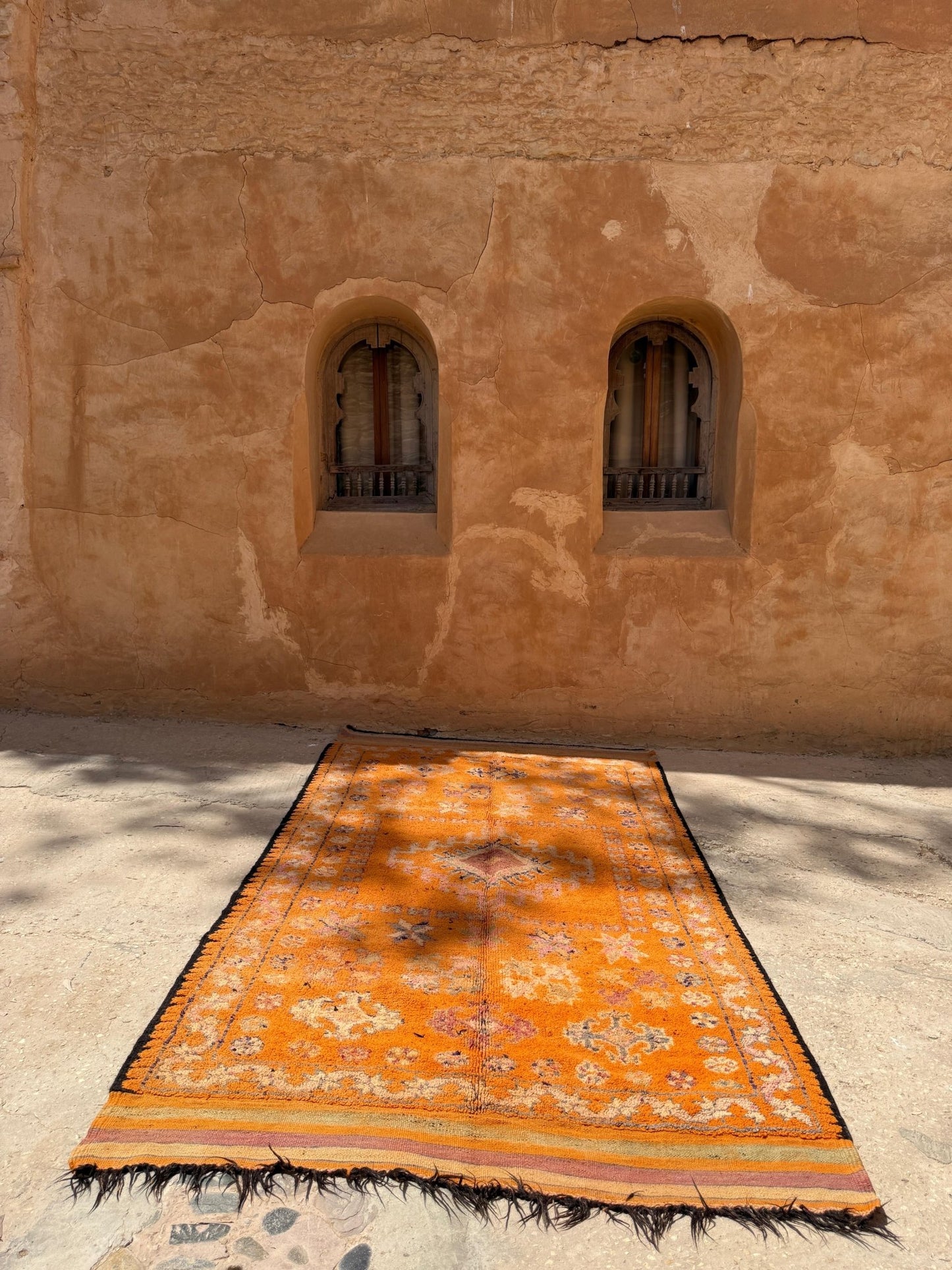 Haouz Vintage Moroccan Rug - Orange - 347cm x 177cm - Rohi Threads