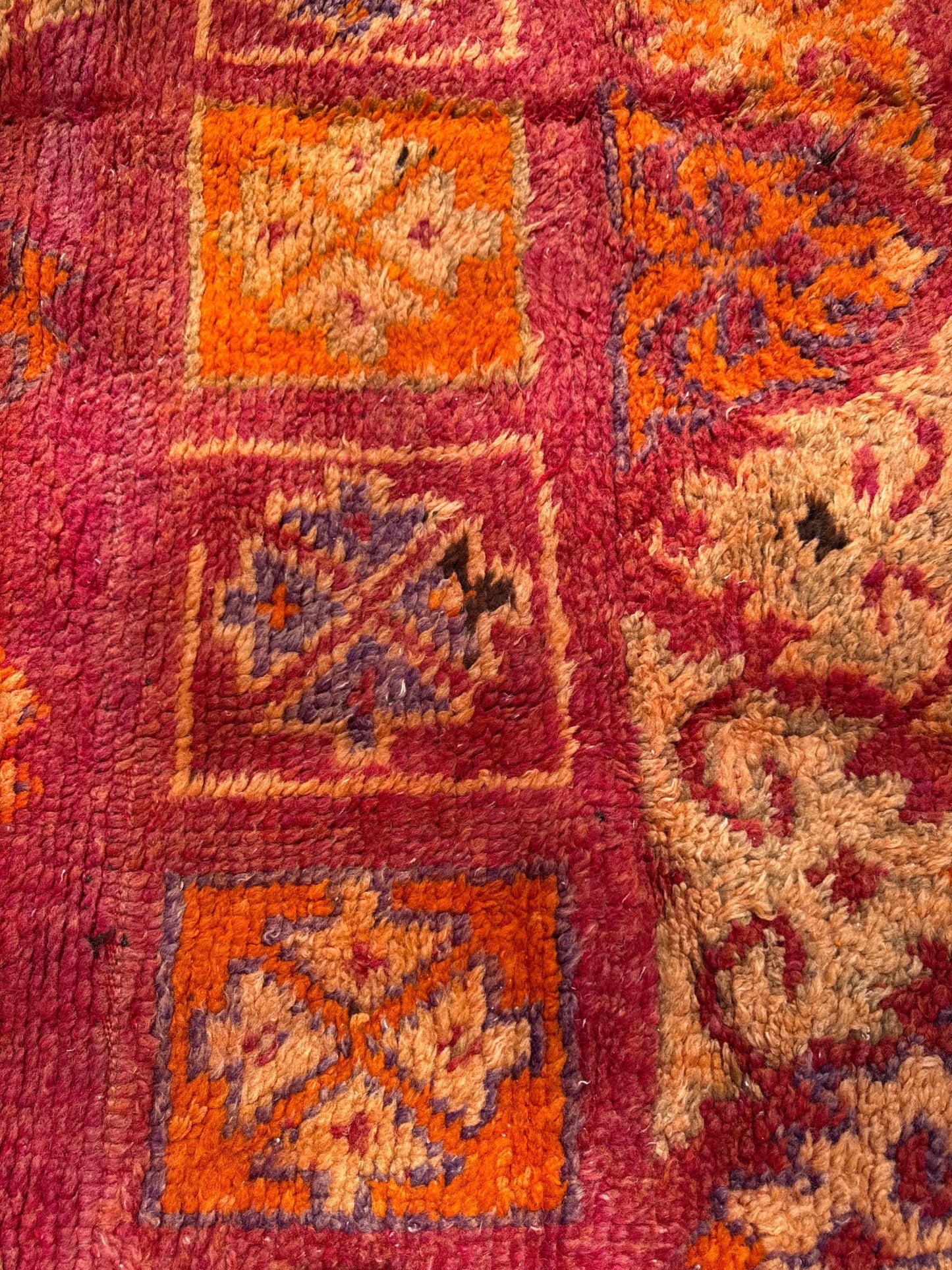 Haouz Vintage Moroccan Rug - Red/Plum/Orange - 390cm x 176cm - Rohi Threads
