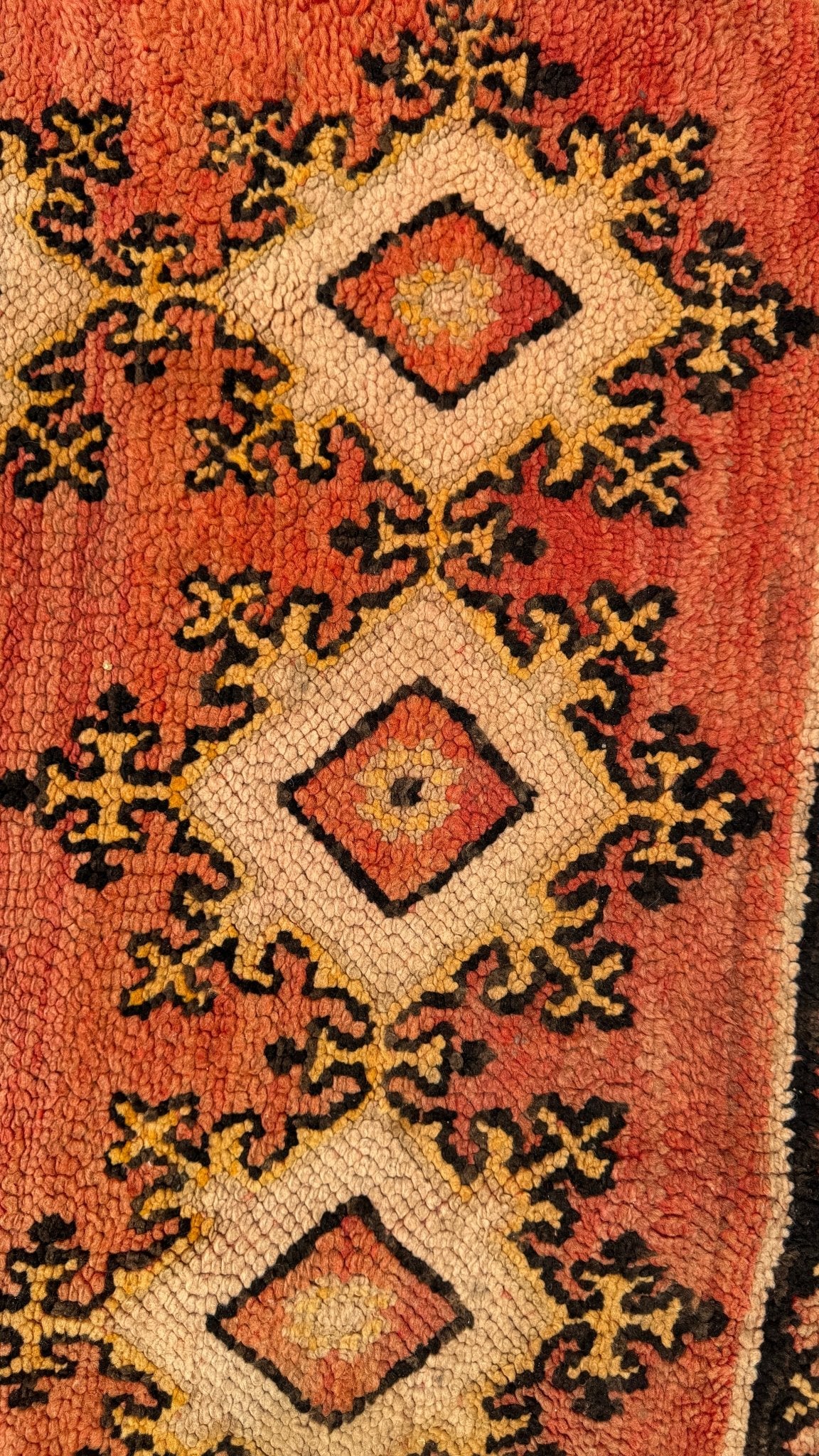 Large Vintage Moroccan Rug - Terracotta/Yellow - 340cm x 200cm - Rohi Threads