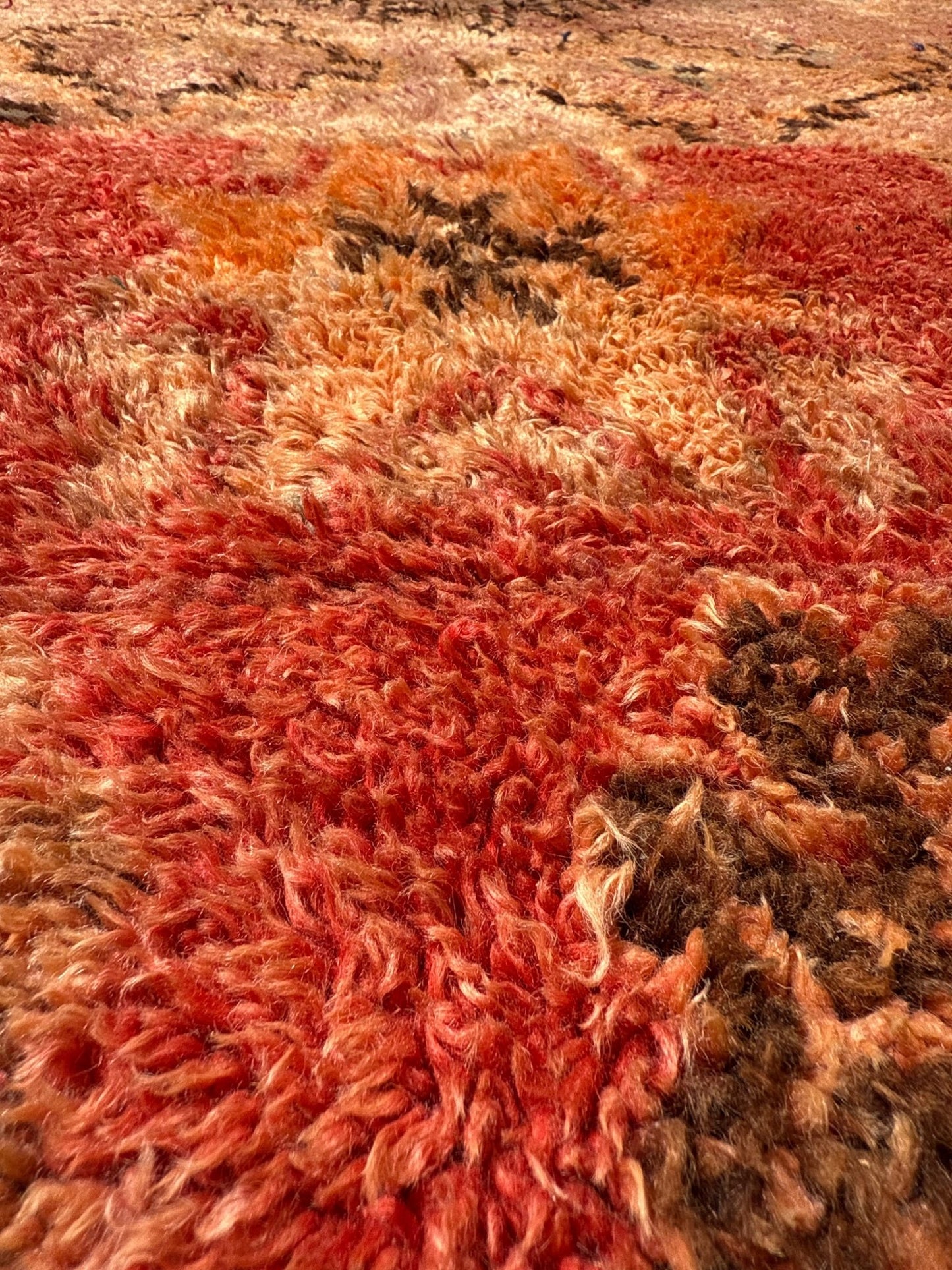 Taznakht Vintage Moroccan Rug - Pink/Orange/Lilac - 413cm x 170cm - Rohi Threads