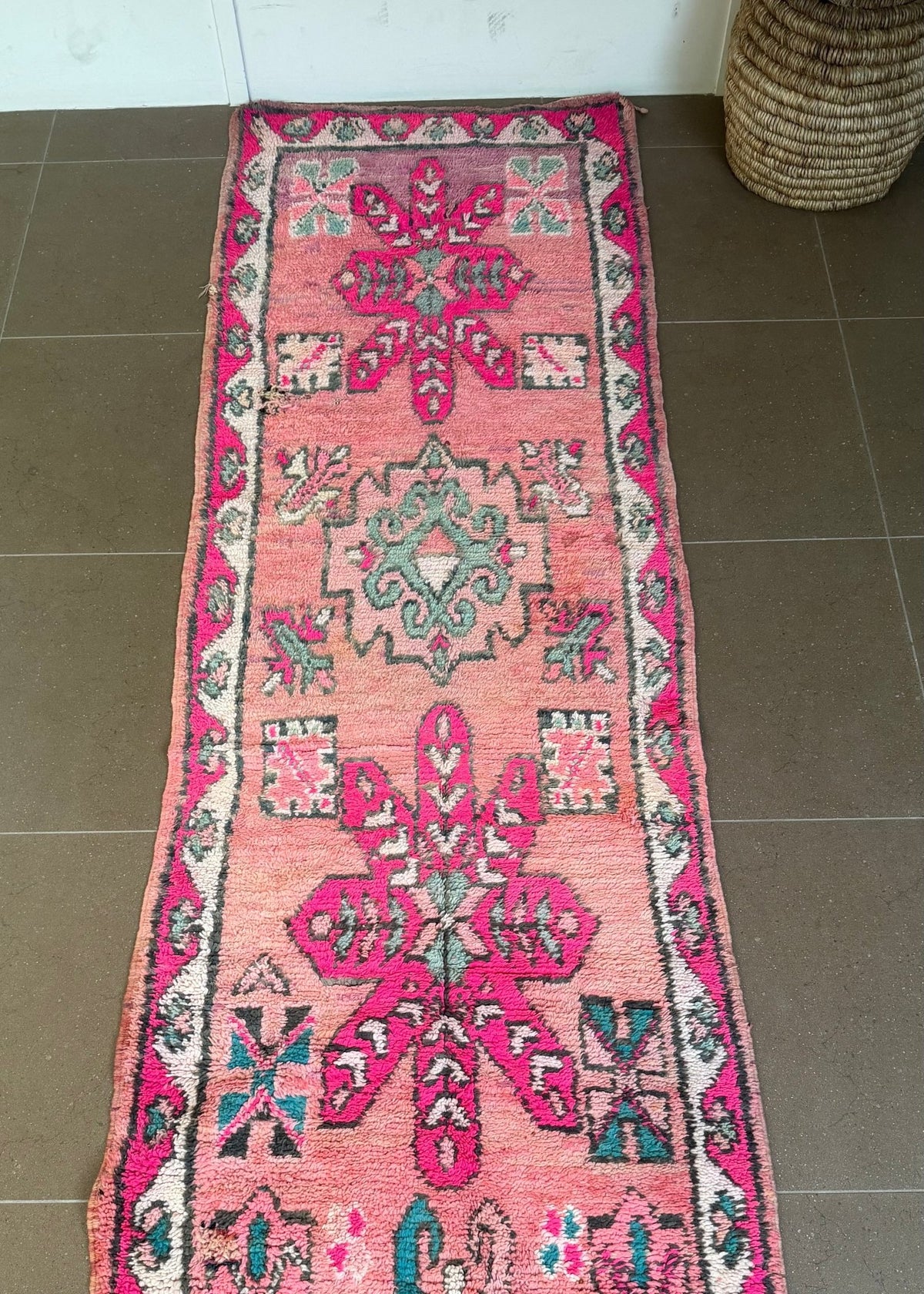 Vintage Moroccan Hallway Runner - 360 x 100cm - Rohi Threads