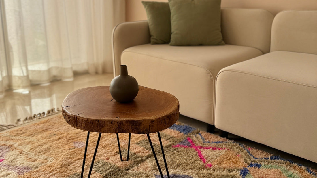 Best Rug for a White or Neutral Living Room - Rohi Threads