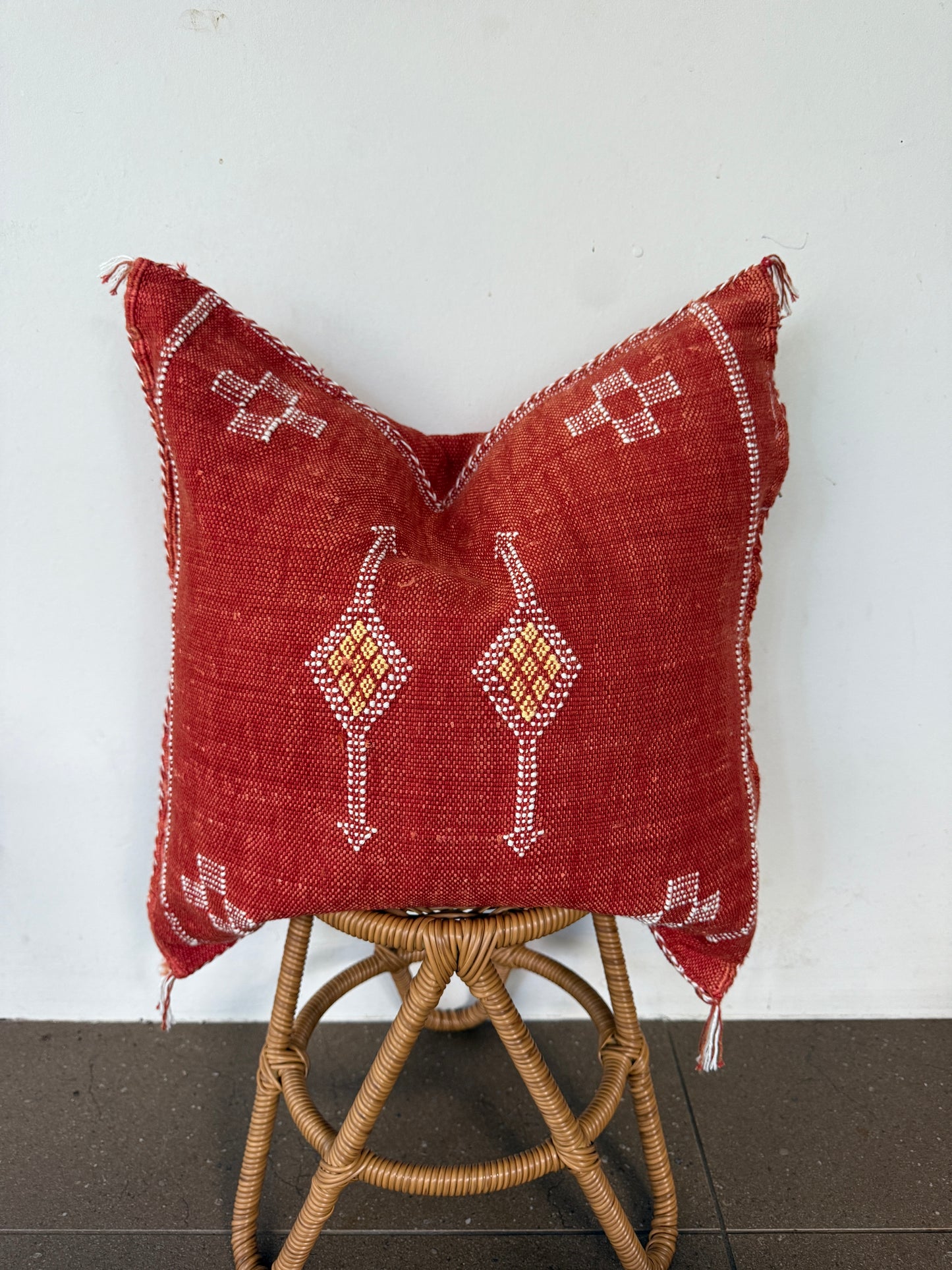 Rust Moroccan Cactus Silk Cushion Cover no. 1