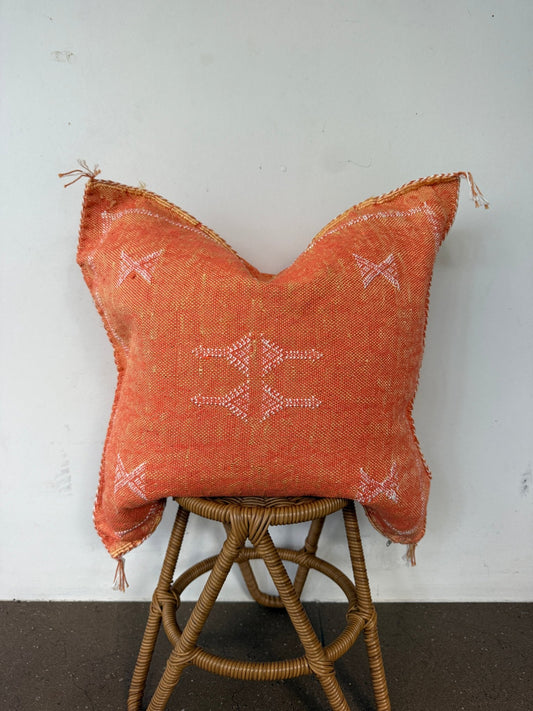 Apricot Moroccan Cactus Silk Cushion Cover No. 1 - Rohi Threads