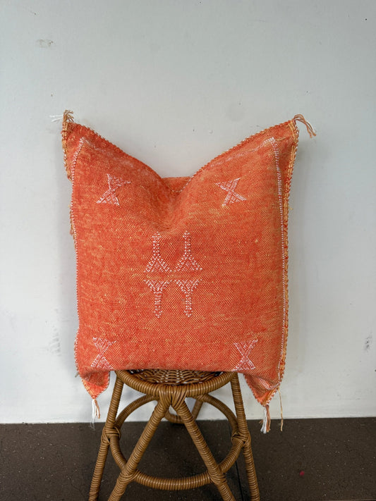 Apricot Moroccan Cactus Silk Cushion Cover No. 2 - Rohi Threads