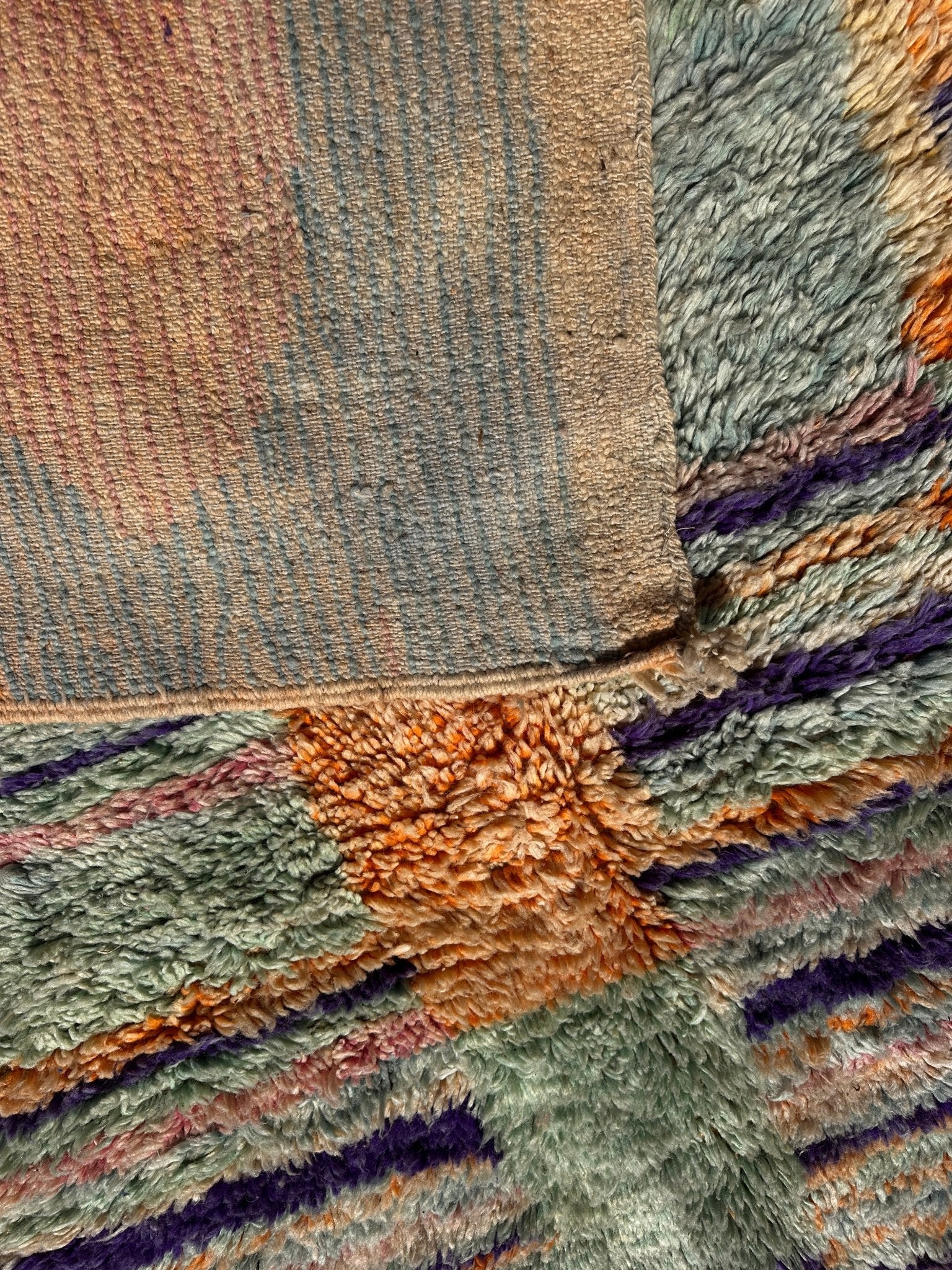 Boujaad Moroccan Rug - Blue/Turqoise Pastel - 260cm x 152cm - Rohi Threads