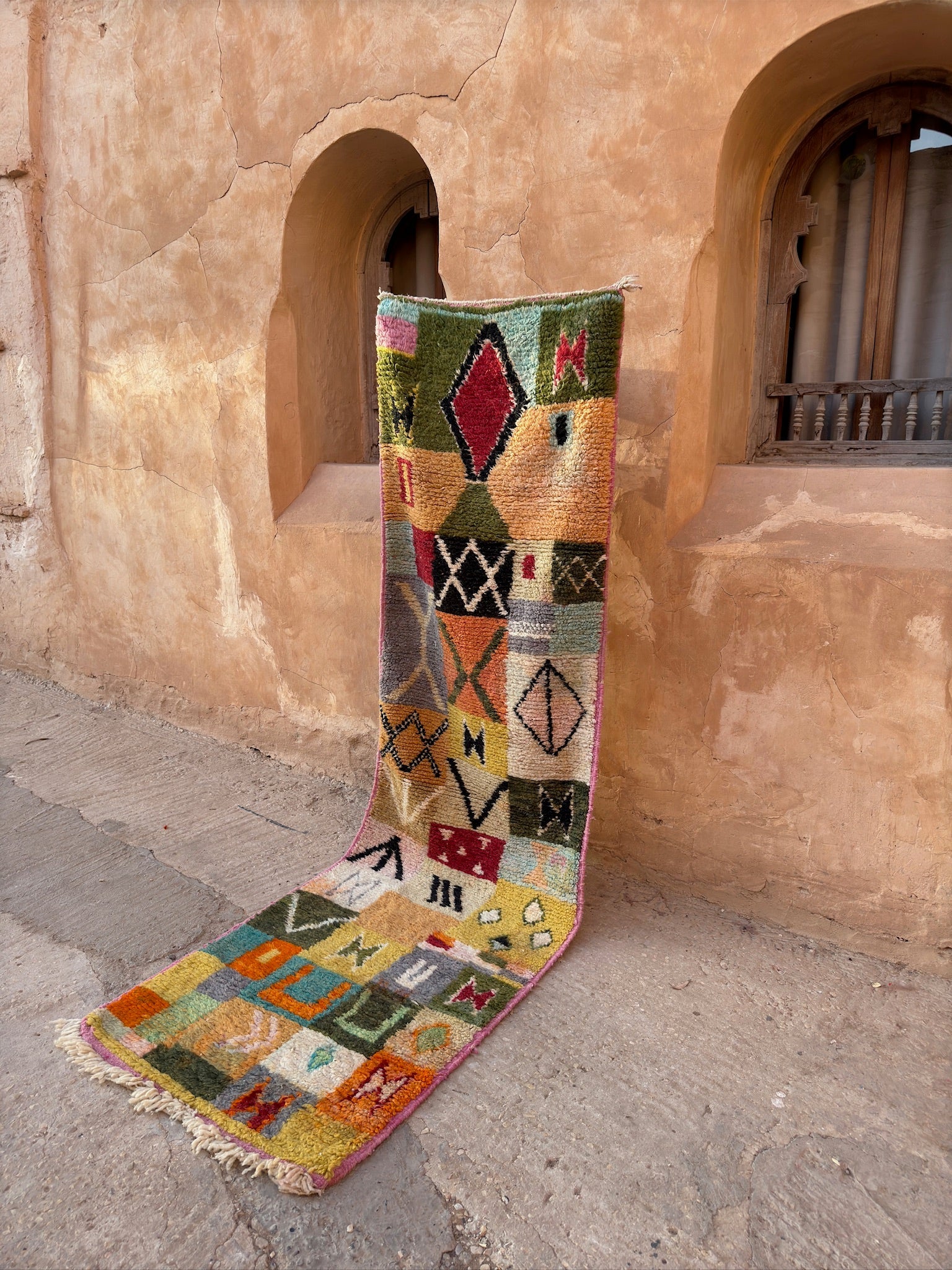 Boujaad Moroccan Runner - Multicoloured - 302cm x 84cm - Rohi Threads