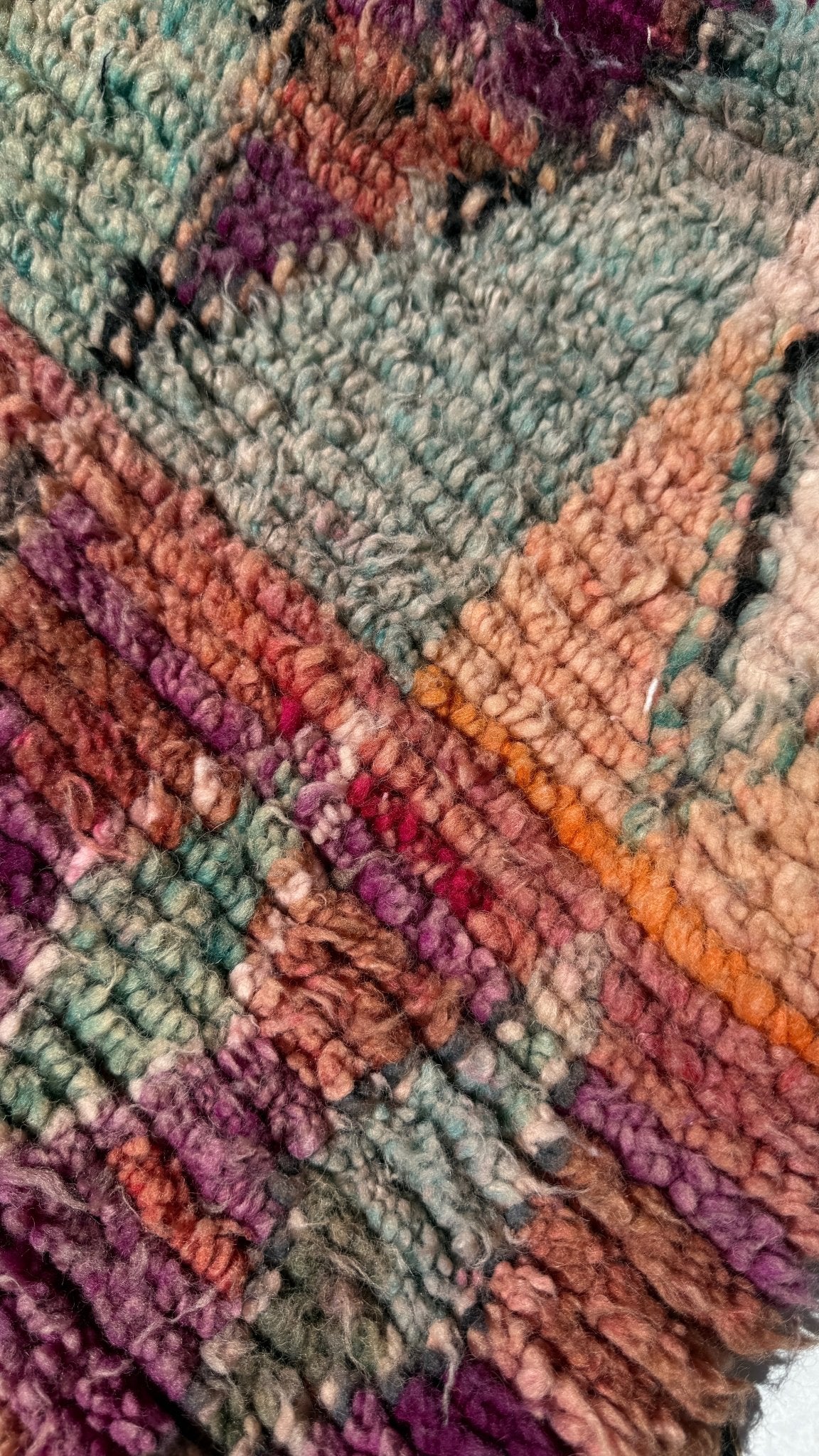 Boujaad Moroccan Runner - Purple, Grey & Pink - 286cm x 69cm - Rohi Threads