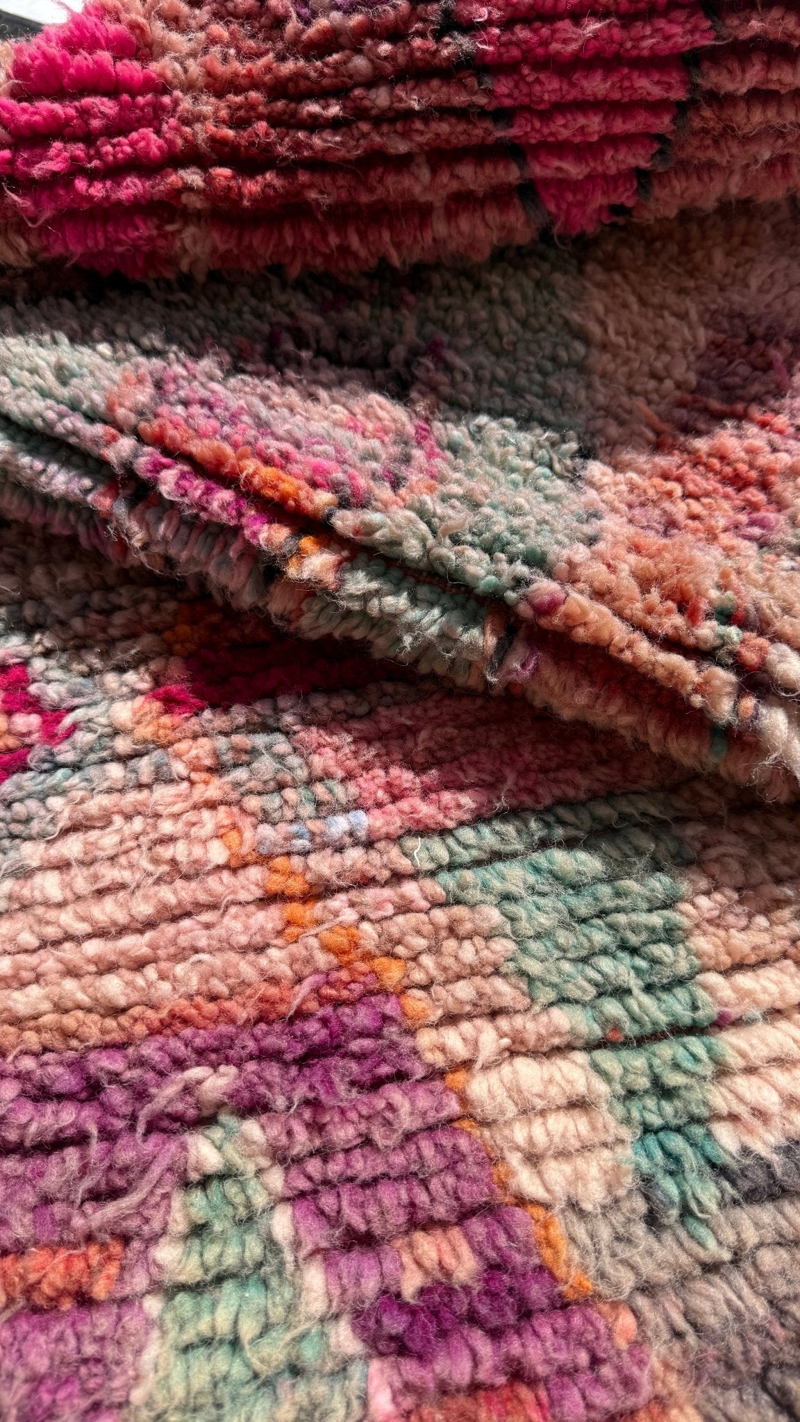 Boujaad Moroccan Runner - Purple, Grey & Pink - 286cm x 69cm - Rohi Threads