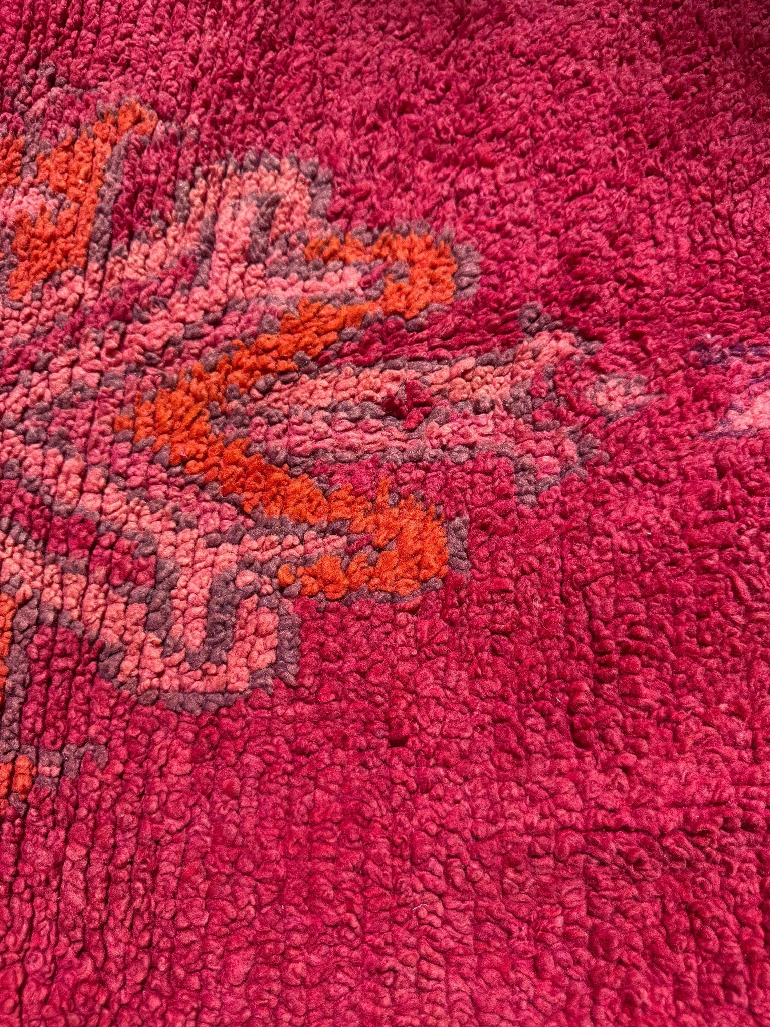 Boujaad Vintage Moroccan Hallway Runner Rug - Pink/Purple - 350 x 86cm - Rohi Threads