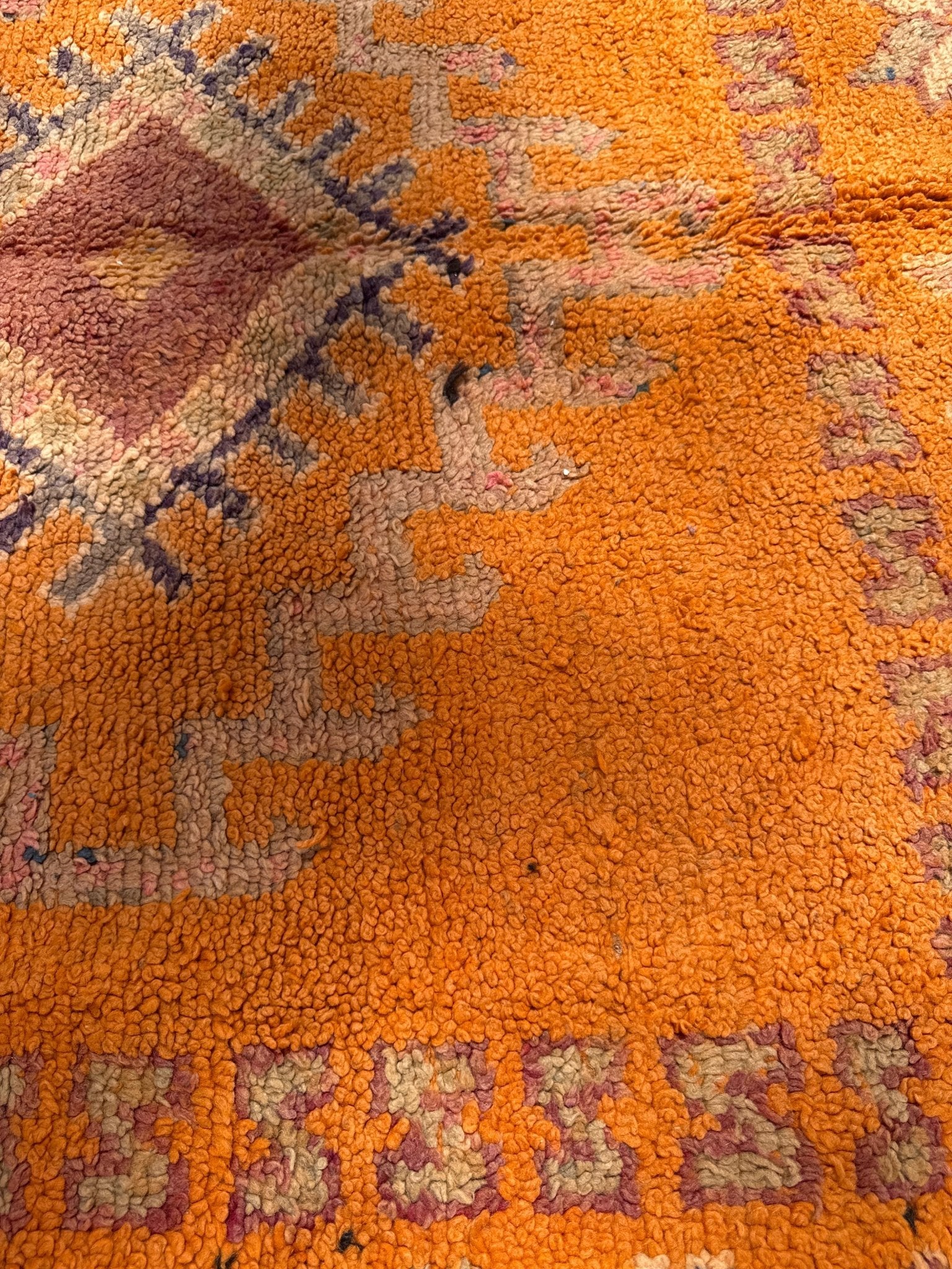 Haouz Vintage Moroccan Rug - Orange - 347cm x 177cm - Rohi Threads