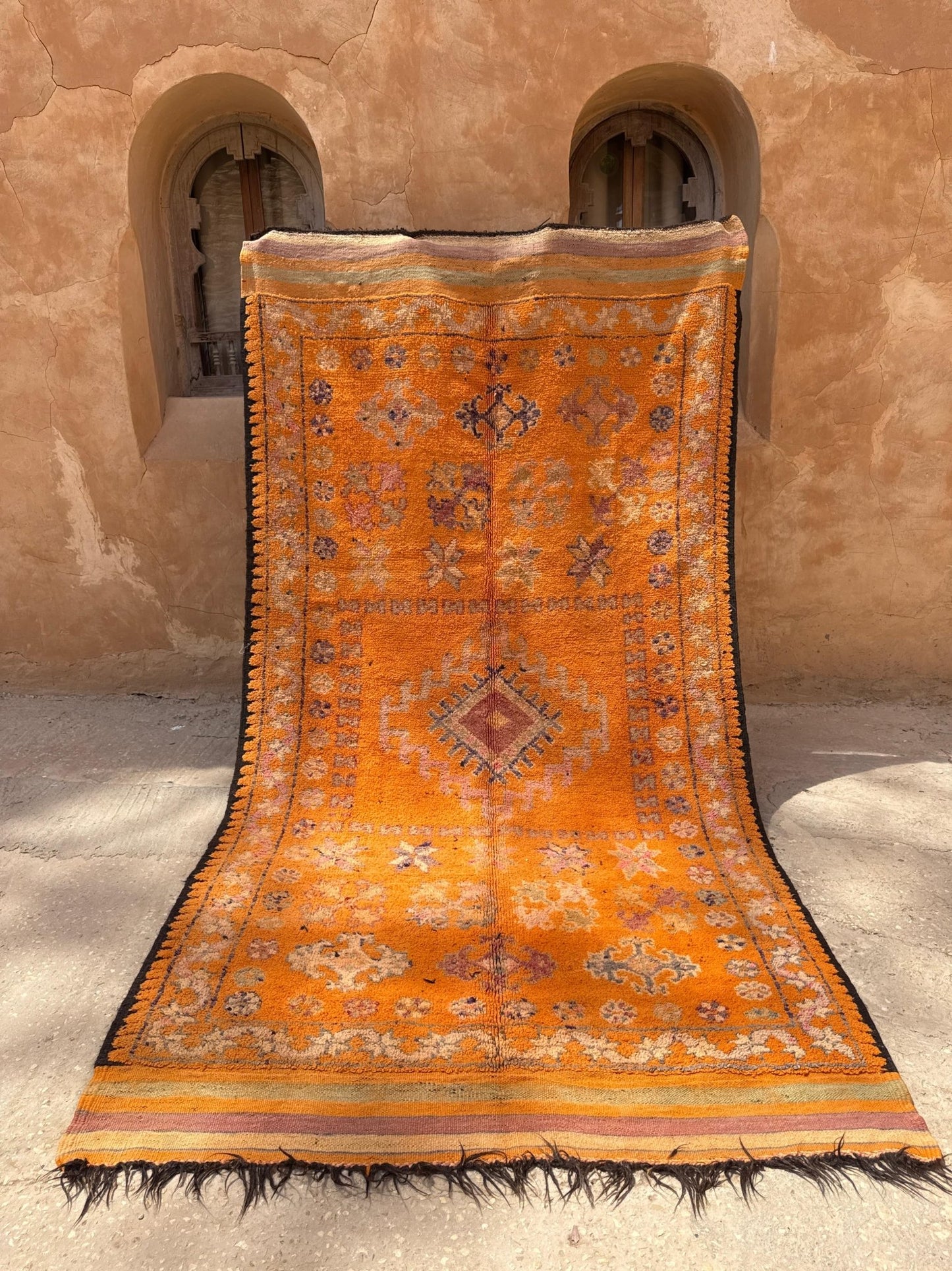 Haouz Vintage Moroccan Rug - Orange - 347cm x 177cm - Rohi Threads