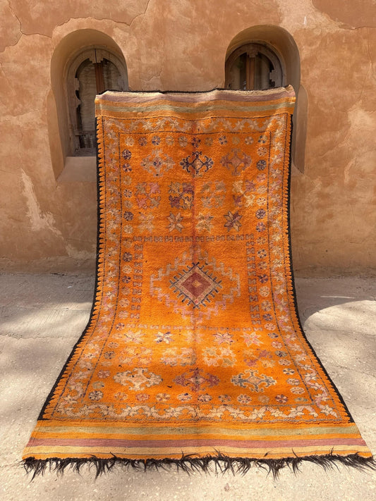 Haouz Vintage Moroccan Rug - Orange - 347cm x 177cm - Rohi Threads