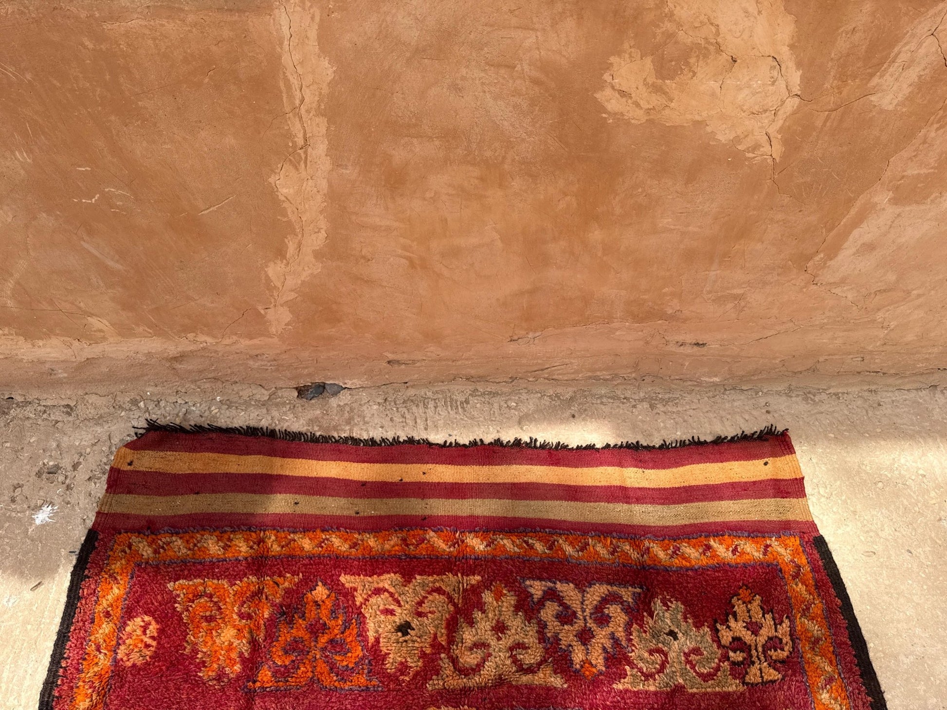 Haouz Vintage Moroccan Rug - Red/Plum/Orange - 390cm x 176cm - Rohi Threads