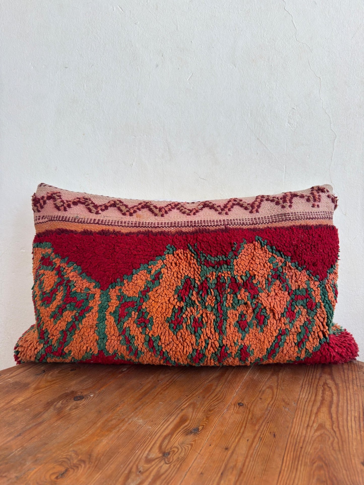 Large Boujaad Cushion Cover - Red/Brown - Rohi Threads