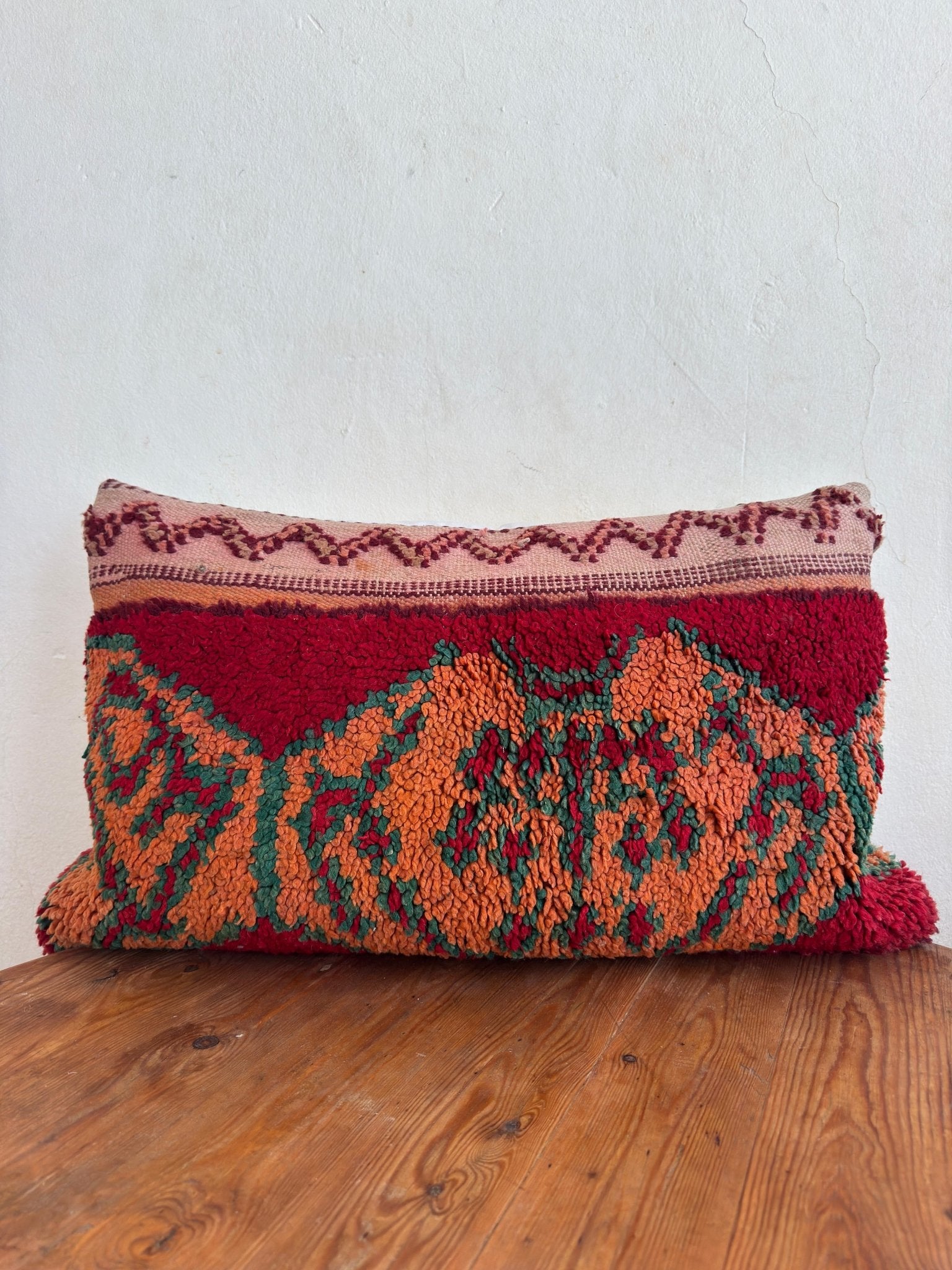 Large Boujaad Cushion Cover - Red/Brown - Rohi Threads