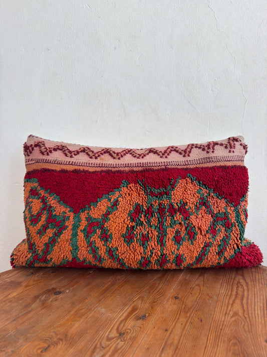 Large Boujaad Cushion Cover - Red/Brown - Rohi Threads
