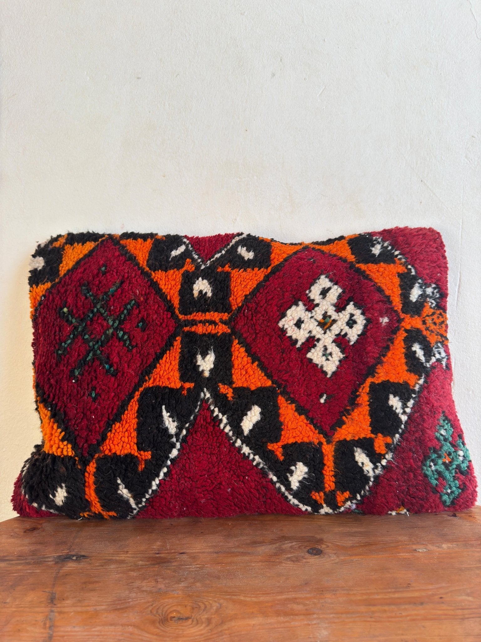 Large Boujaad Cushion Cover - Red/Orange - Rohi Threads