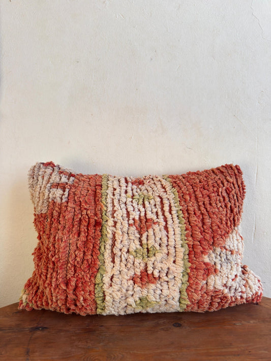 Large Boujaad Cushion Cover - Red/White/Green - Rohi Threads