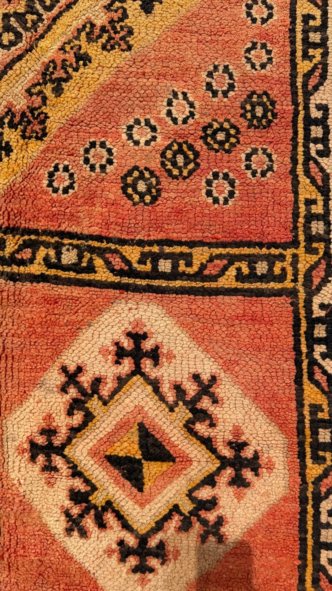 Large Vintage Moroccan Rug - Terracotta/Yellow - 340cm x 200cm - Rohi Threads
