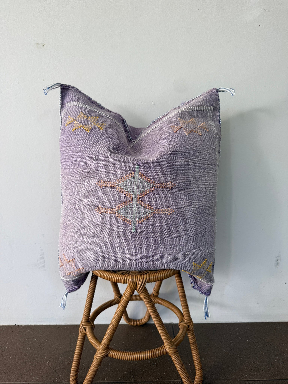 Lilac Moroccan Cactus Silk Cushion Cover - Rohi Threads