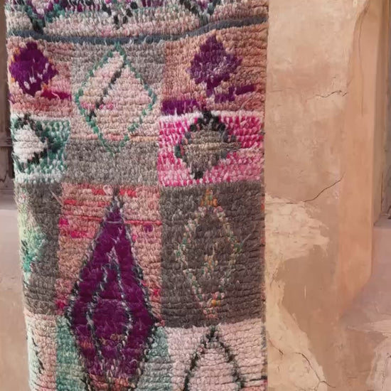 Moroccan Boujaad hallway runner Rug - purple