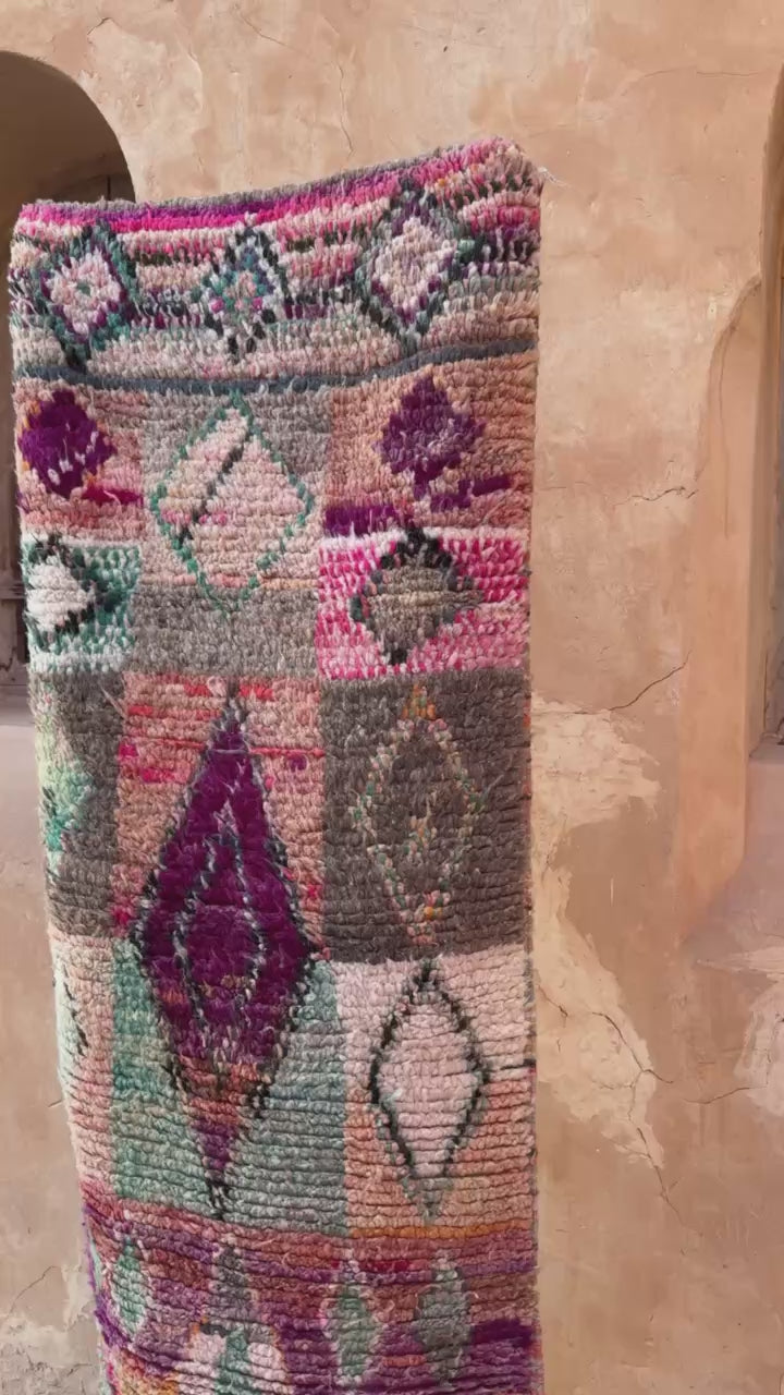Moroccan Boujaad hallway runner Rug - purple