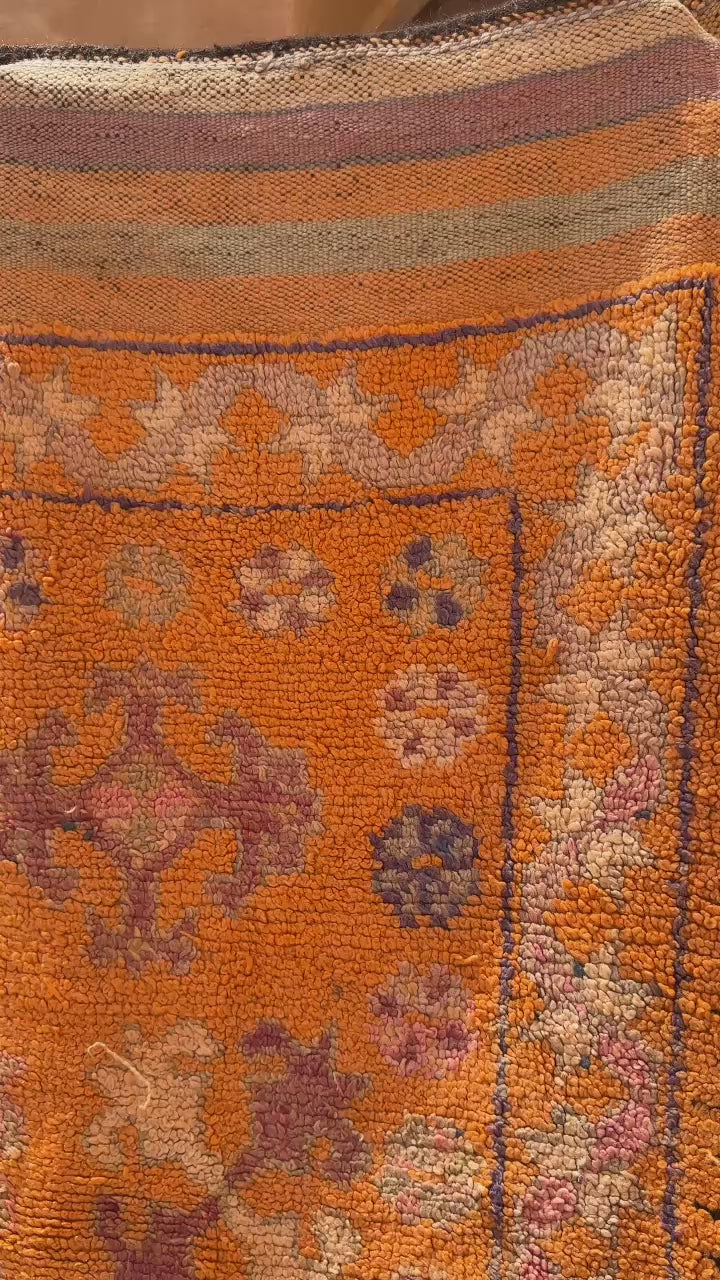 Orange Haouz vintage Moroccan rug large 