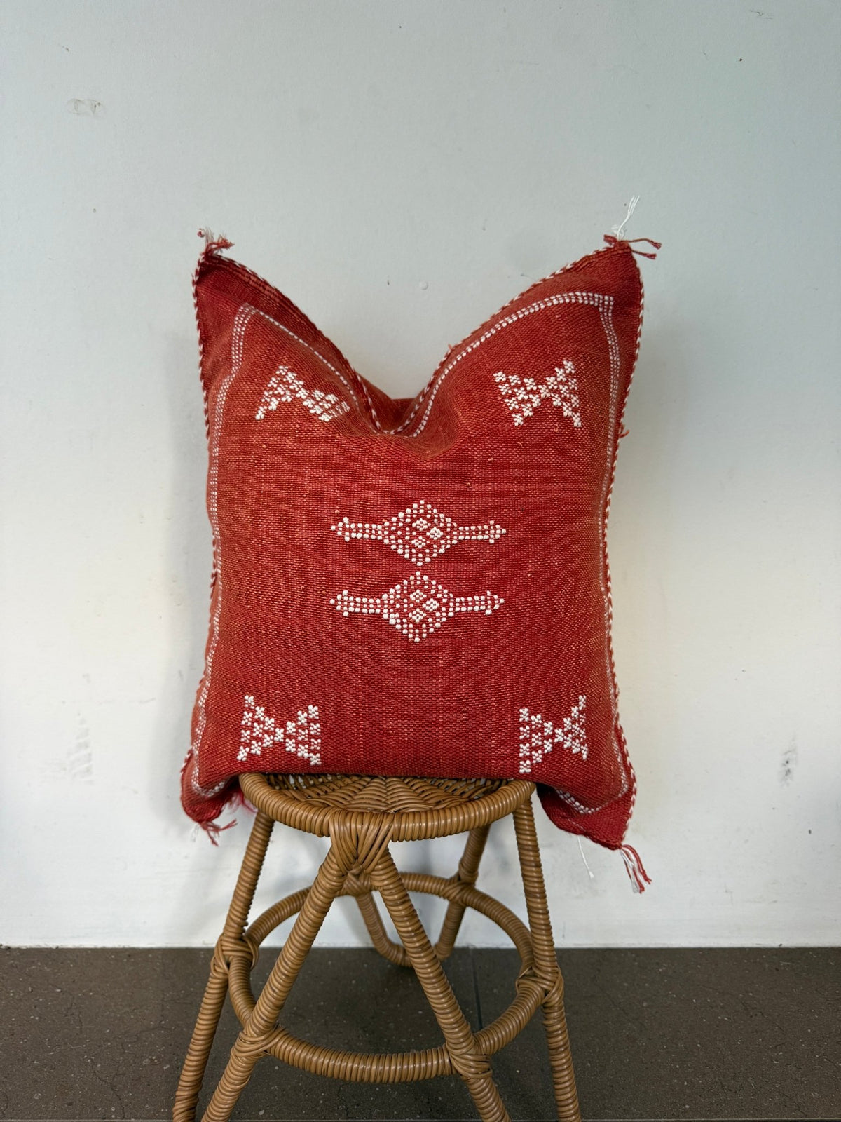 Rust Moroccan Cactus Silk Cushion Cover no. 2 - Rohi Threads