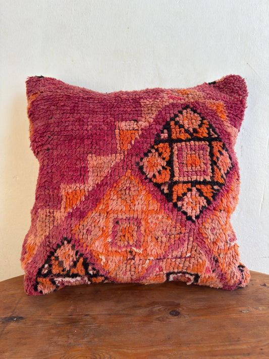 Small Boujaad Cushion Cover - Orang/Purple - Rohi Threads