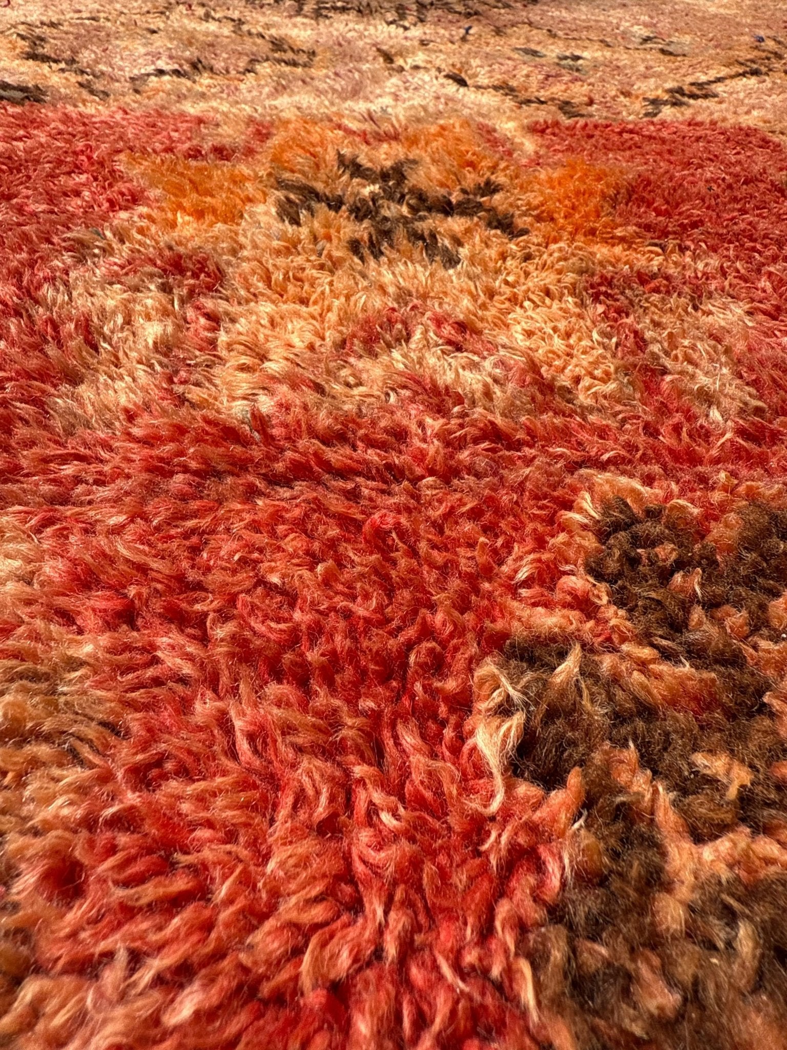 Taznakht Vintage Moroccan Rug - Pink/Orange/Lilac - 413cm x 170cm - Rohi Threads