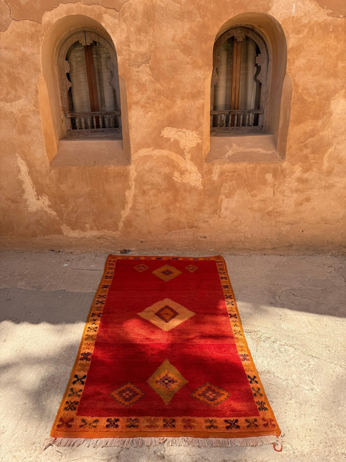 Taznakht Vintage Moroccan Rug - Red - 226cm x 133cm - Rohi Threads