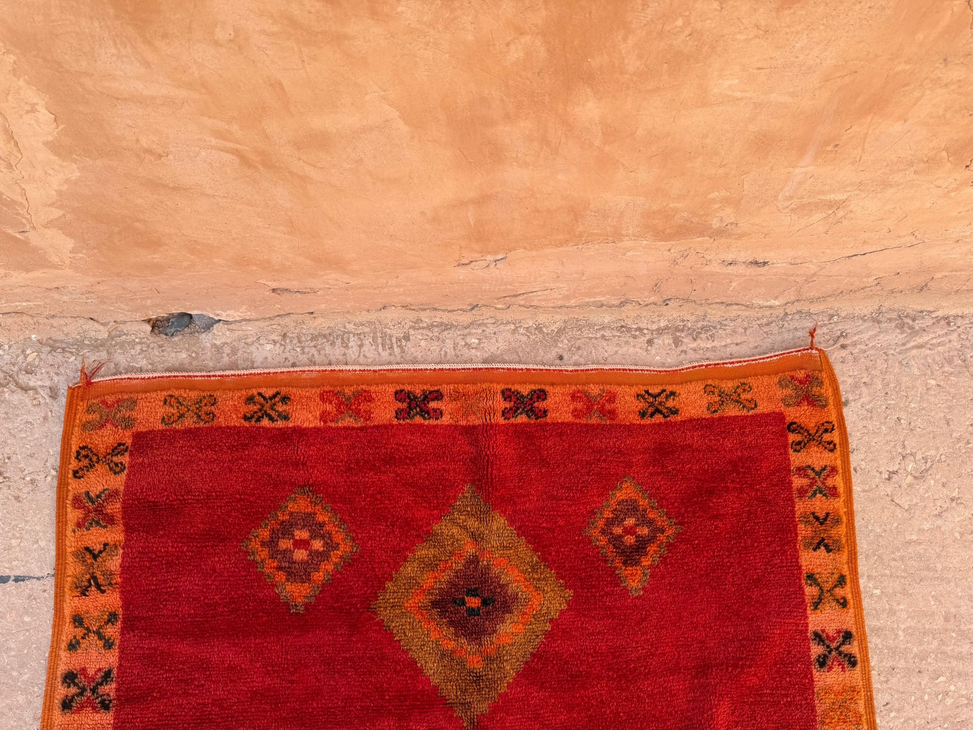 Taznakht Vintage Moroccan Rug - Red - 226cm x 133cm - Rohi Threads
