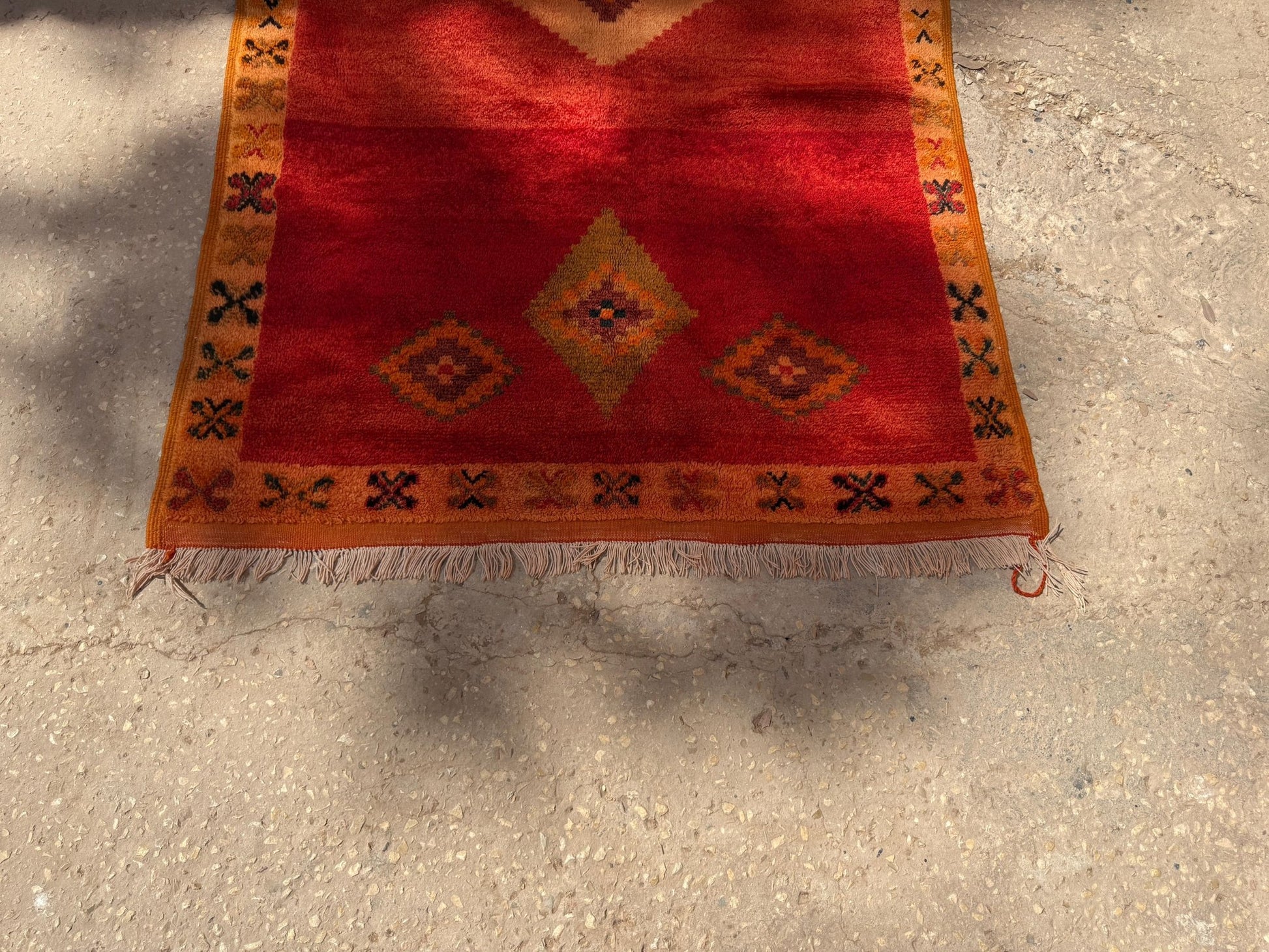 Taznakht Vintage Moroccan Rug - Red - 226cm x 133cm - Rohi Threads