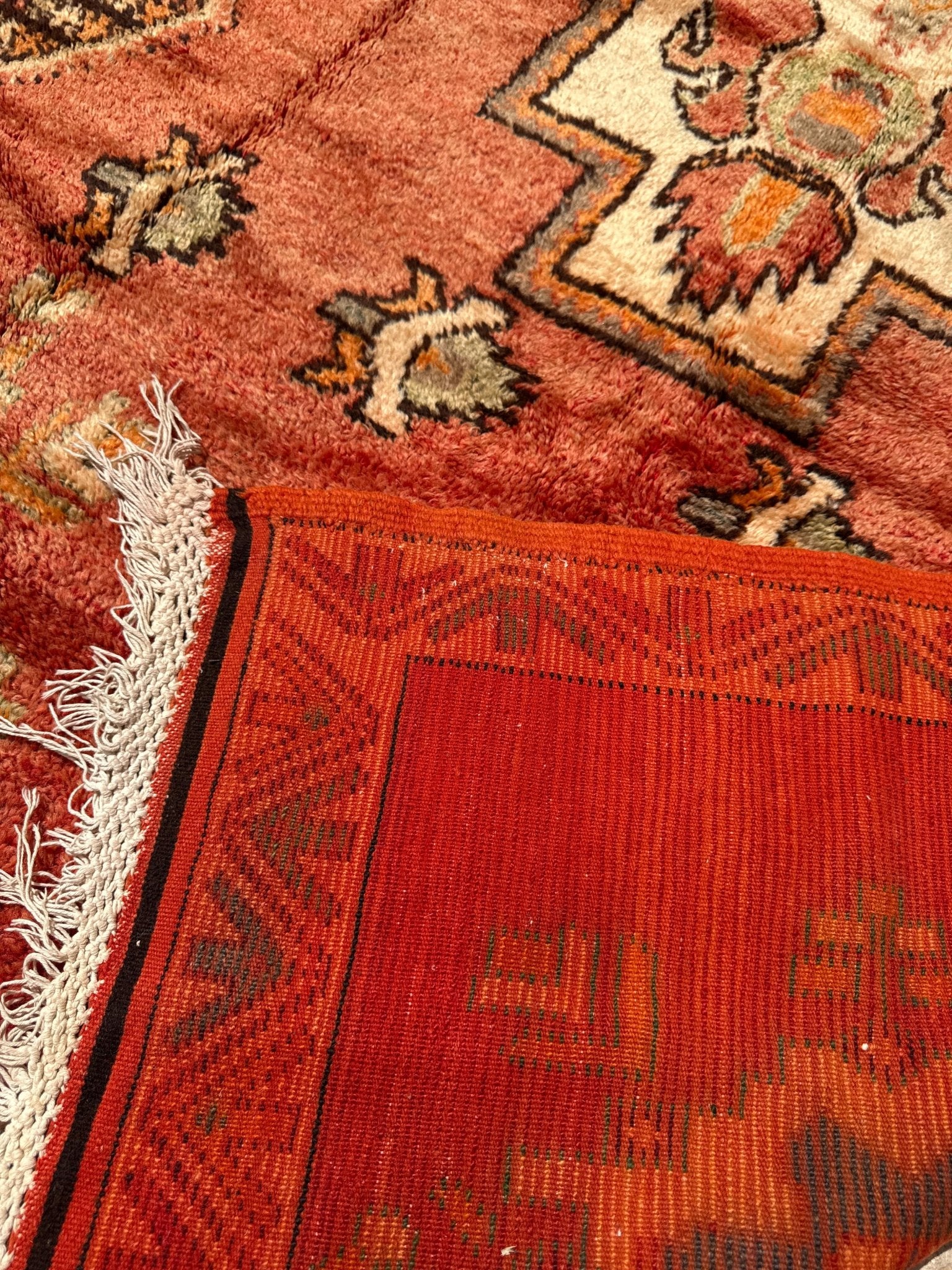 Taznakht Vintage Moroccan Rug - Terracotta - 390cm x 176cm - Rohi Threads