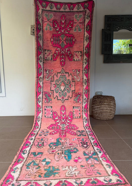 Vintage Moroccan Hallway Runner - 360 x 100cm - Rohi Threads