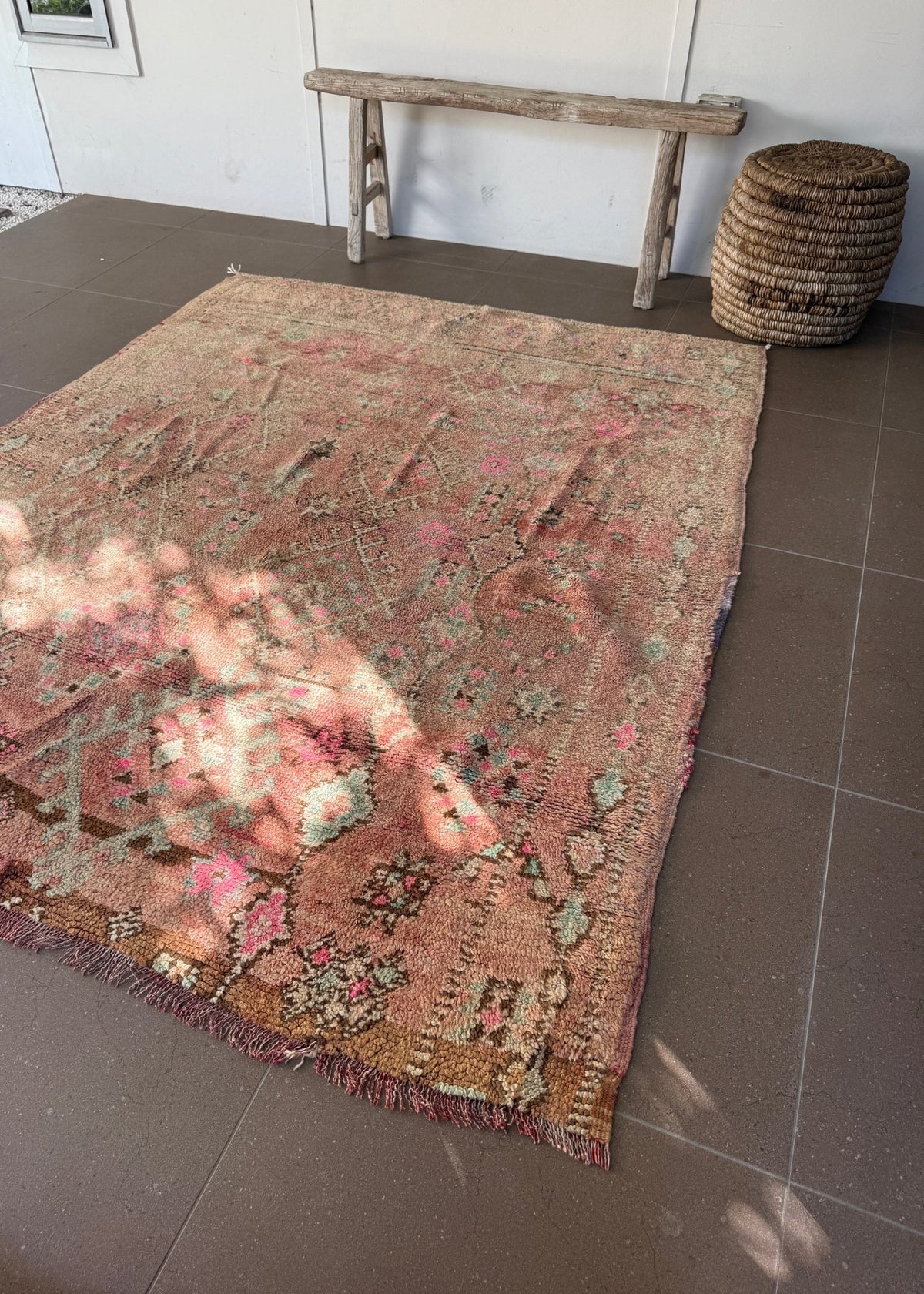 Vintage Moroccan Rug - 220cm x 178cm - Rohi Threads