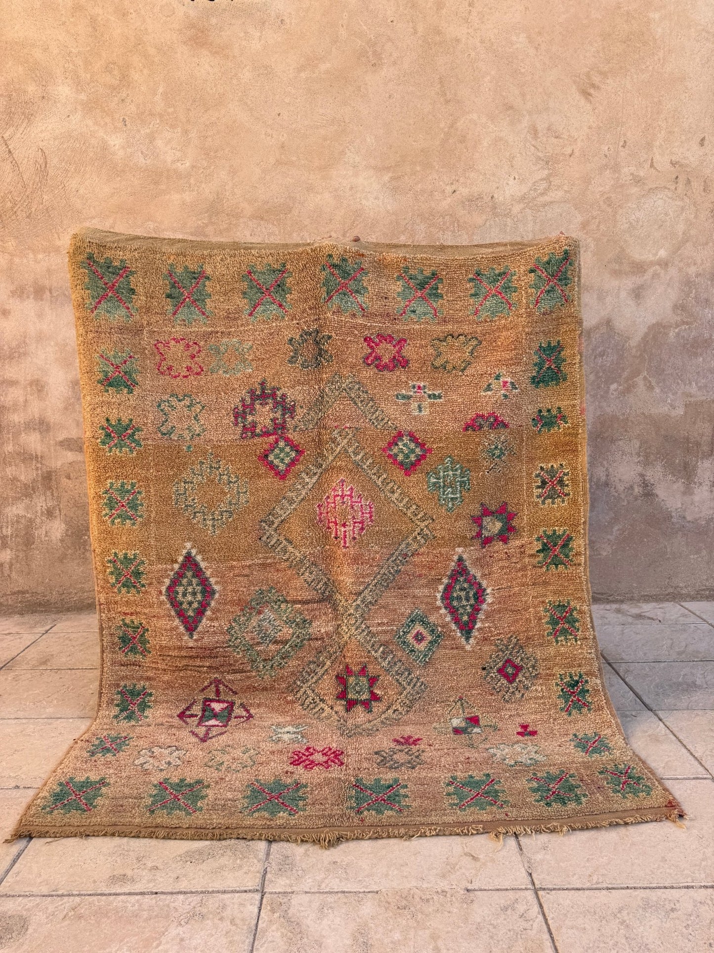 Vintage Moroccan Zemmour Rug - 213cm x 166cm - Rohi Threads