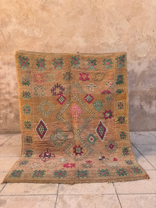 Vintage Moroccan Zemmour Rug - 213cm x 166cm - Rohi Threads