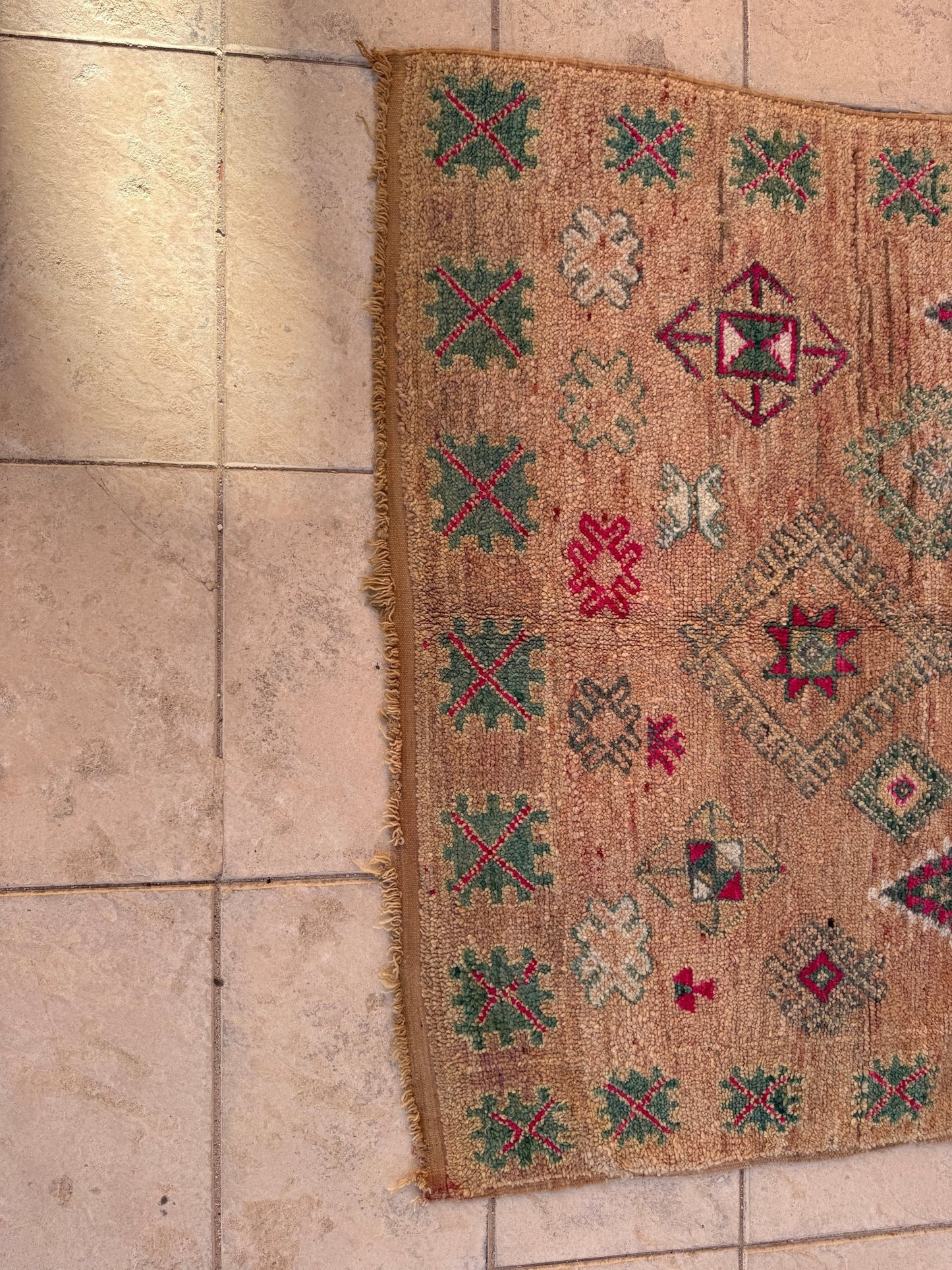 Vintage Moroccan Zemmour Rug - 213cm x 166cm - Rohi Threads