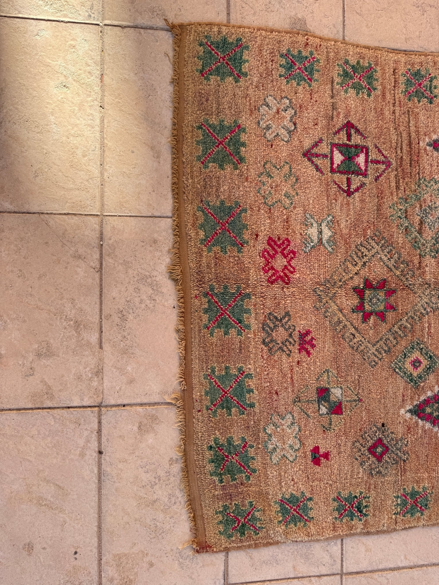 Vintage Moroccan Zemmour Rug - 213cm x 166cm - Rohi Threads
